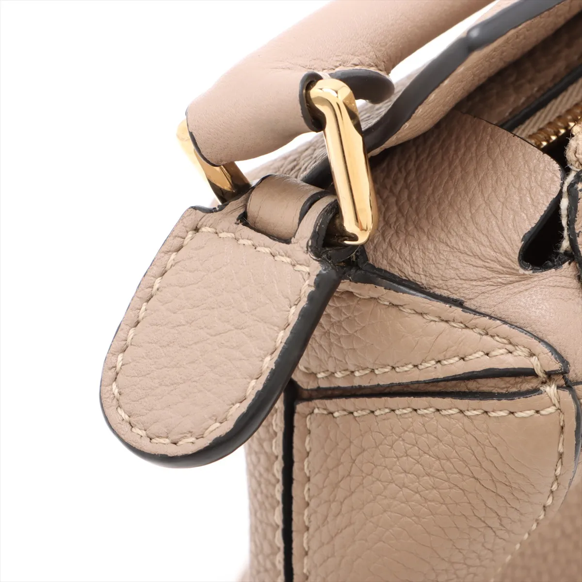 Mini Puzzle Bag Leather 2WAY Handbag Beige — view 12