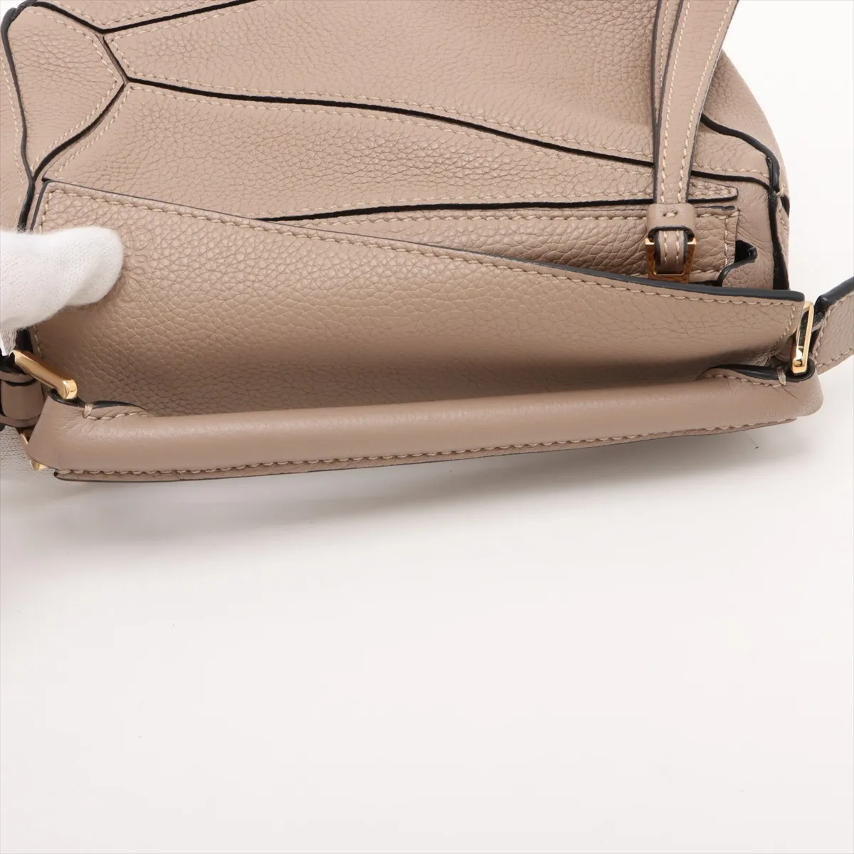Mini Puzzle Bag Leather 2WAY Handbag Beige — view 5
