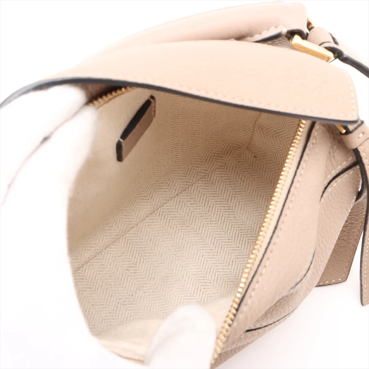 Mini Puzzle Bag Leather 2WAY Handbag Beige — view 8