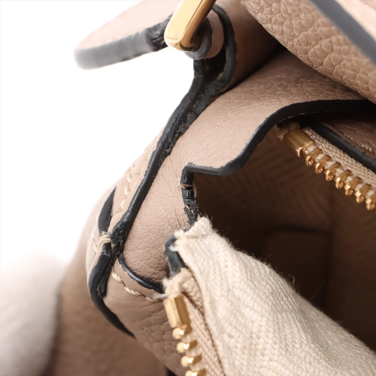 Mini Puzzle Bag Leather 2WAY Handbag Beige — view 10
