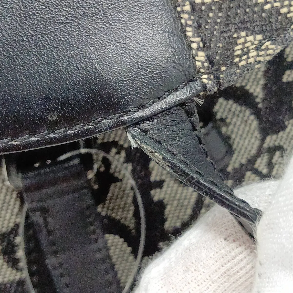Trotter Canvas x Leather Shoulder Bag, Black — view 12