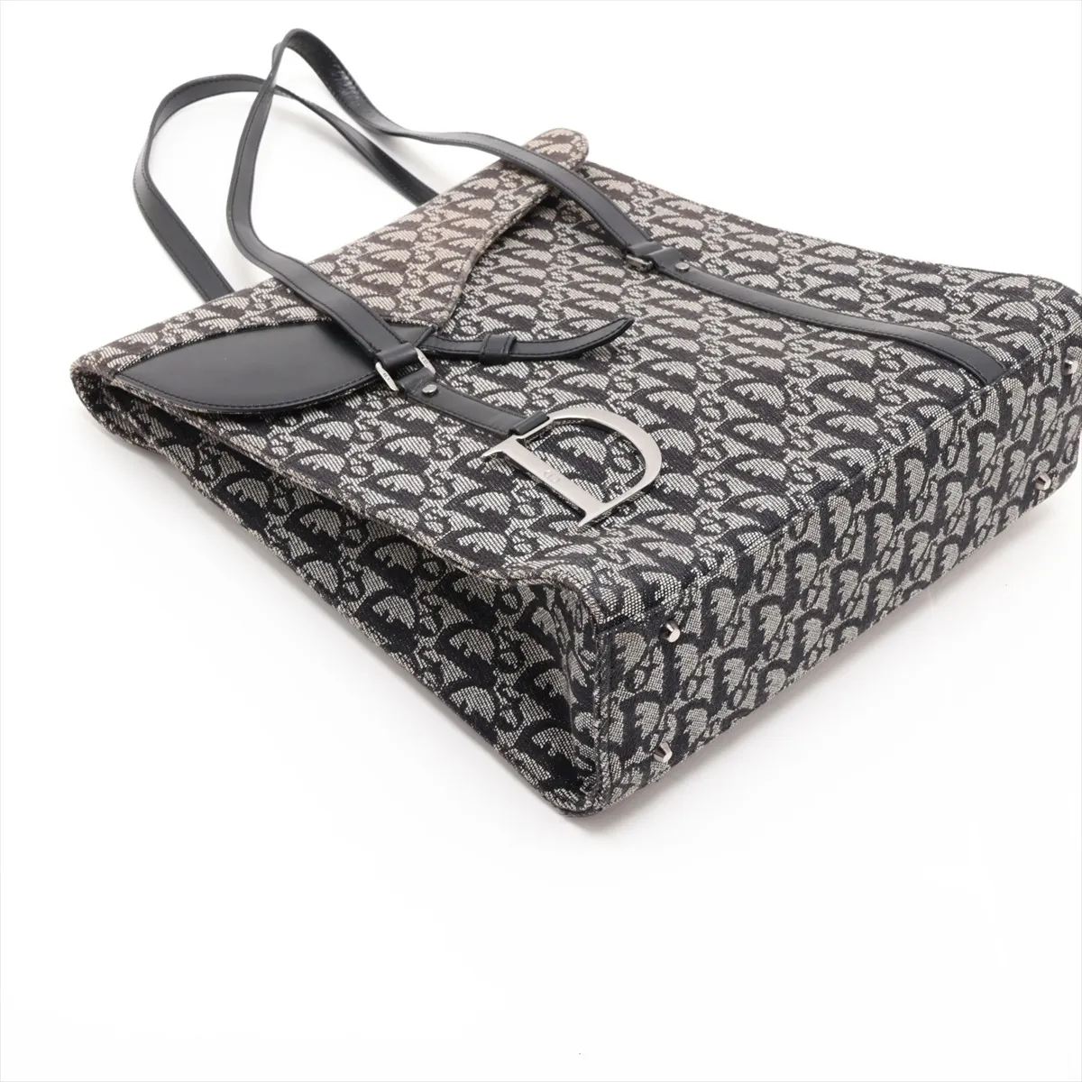 Trotter Canvas x Leather Shoulder Bag, Black — view 4