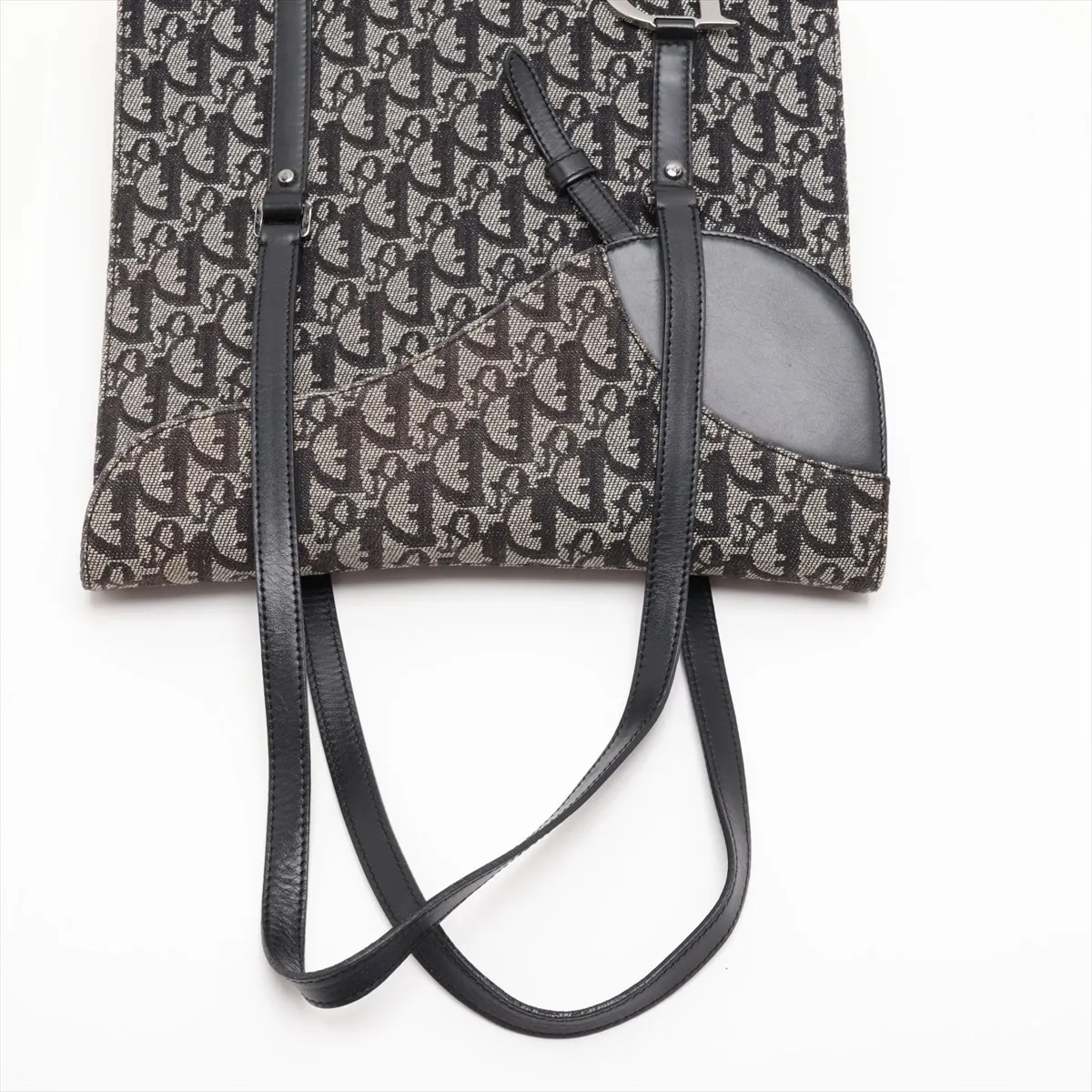 Trotter Canvas x Leather Shoulder Bag, Black — view 5