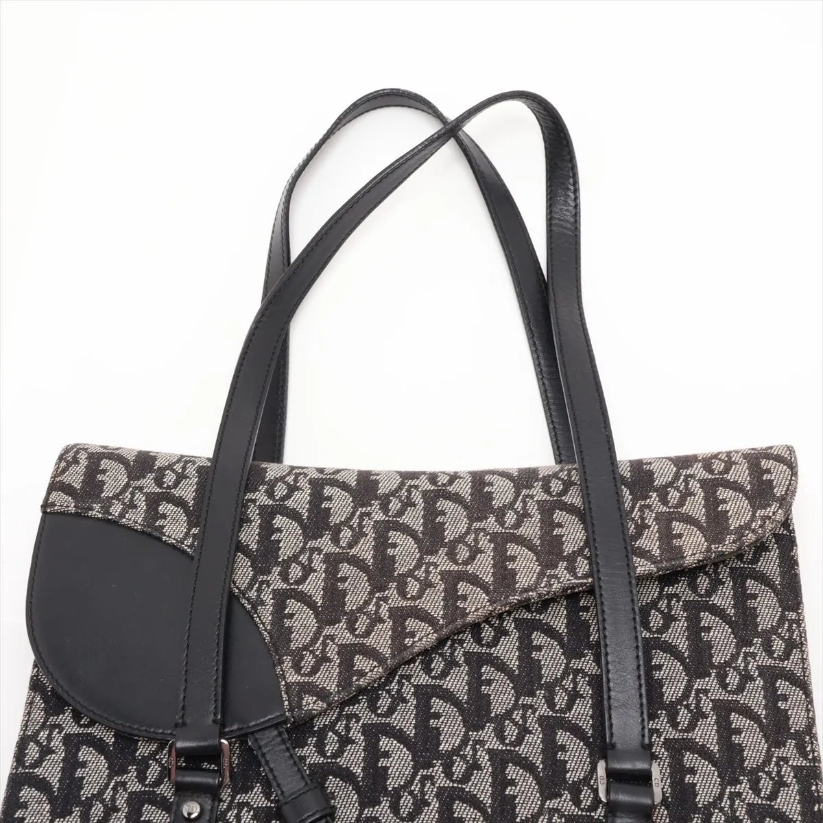 Trotter Canvas x Leather Shoulder Bag, Black — view 6