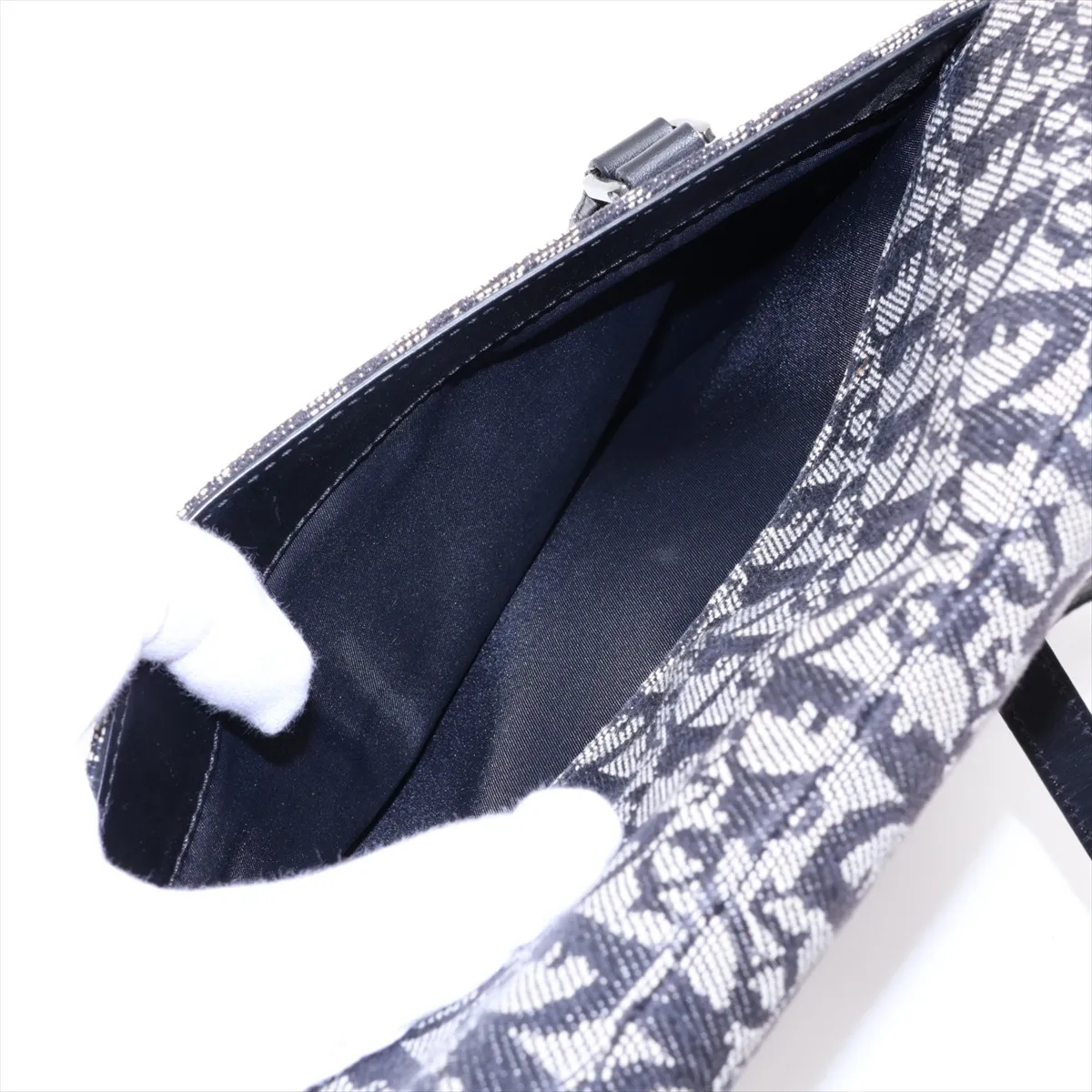 Trotter Canvas x Leather Shoulder Bag, Black — view 9