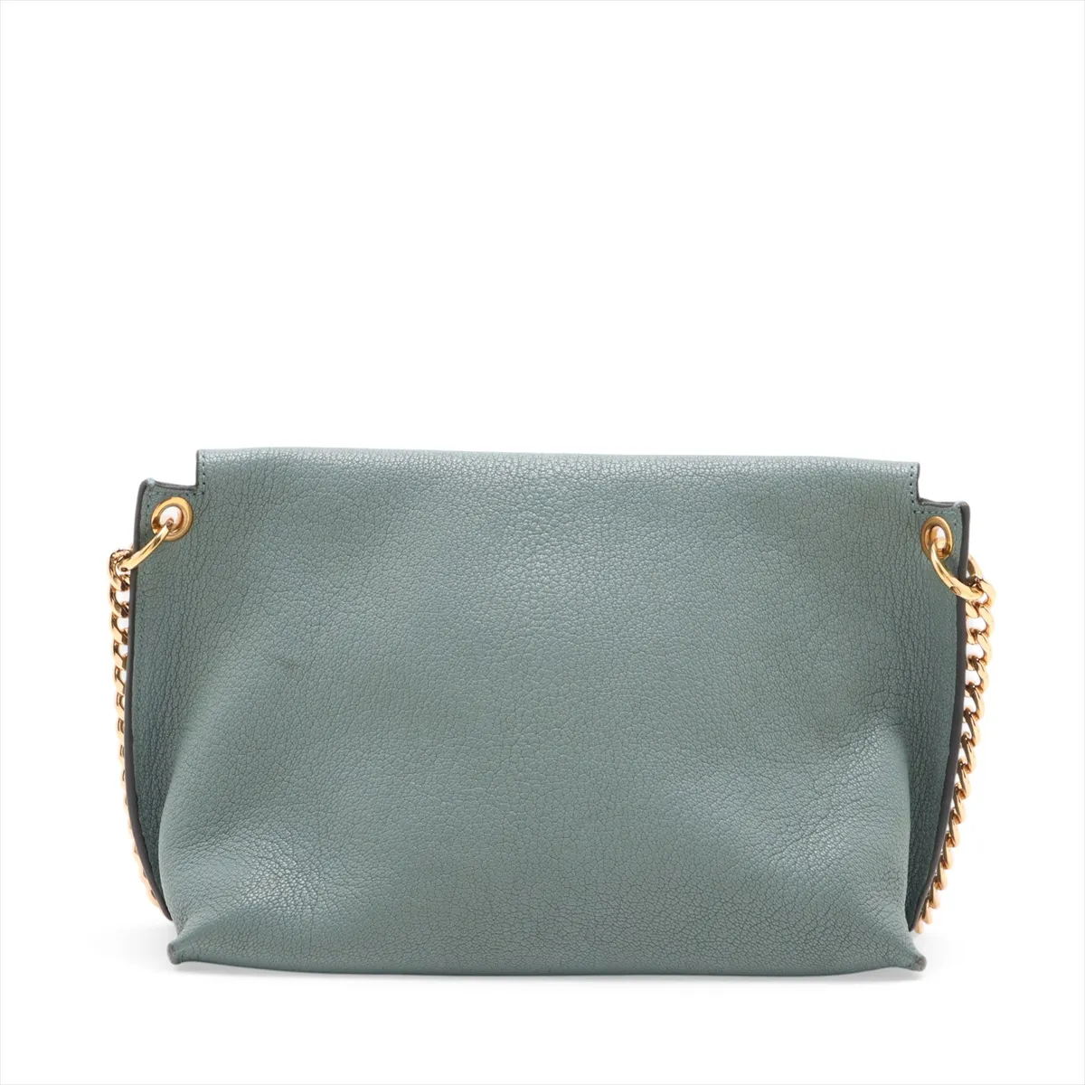 Avenue Leather Chain Shoulder Bag, Blue — view 2