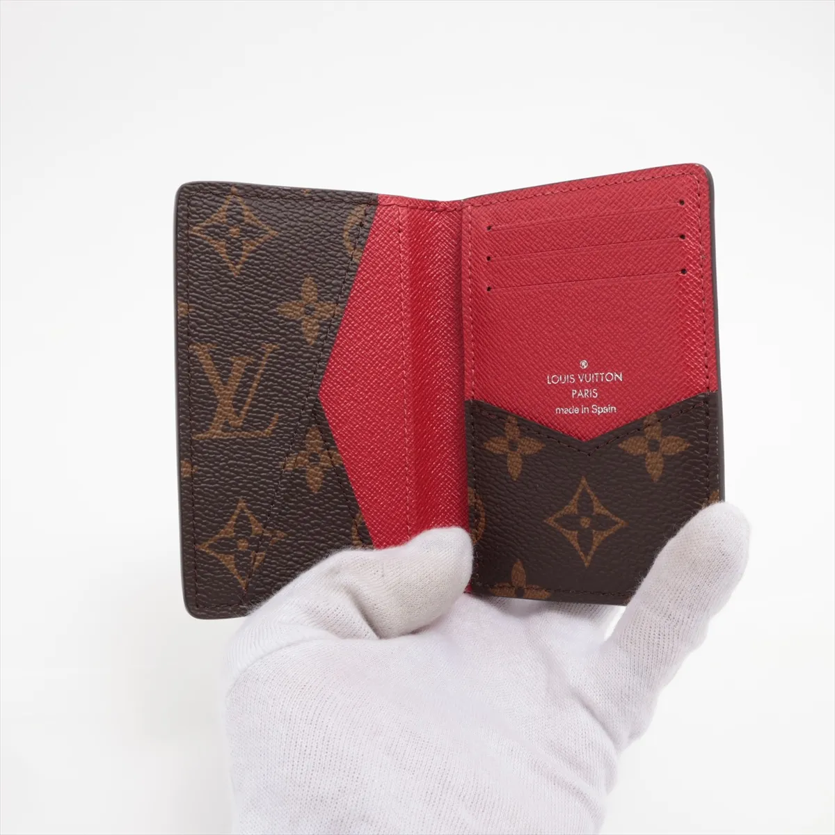 Monogram Macassar Organizer de Poche, Model No. Sari Red, Card Case M12830 — view 3