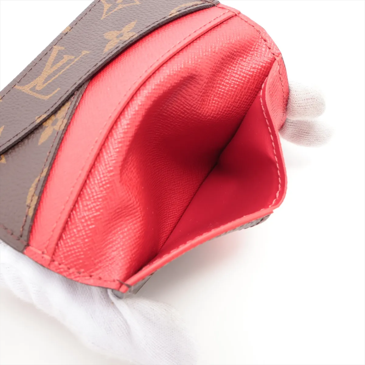 Monogram Macassar Organizer de Poche, Model No. Sari Red, Card Case M12830 — view 4