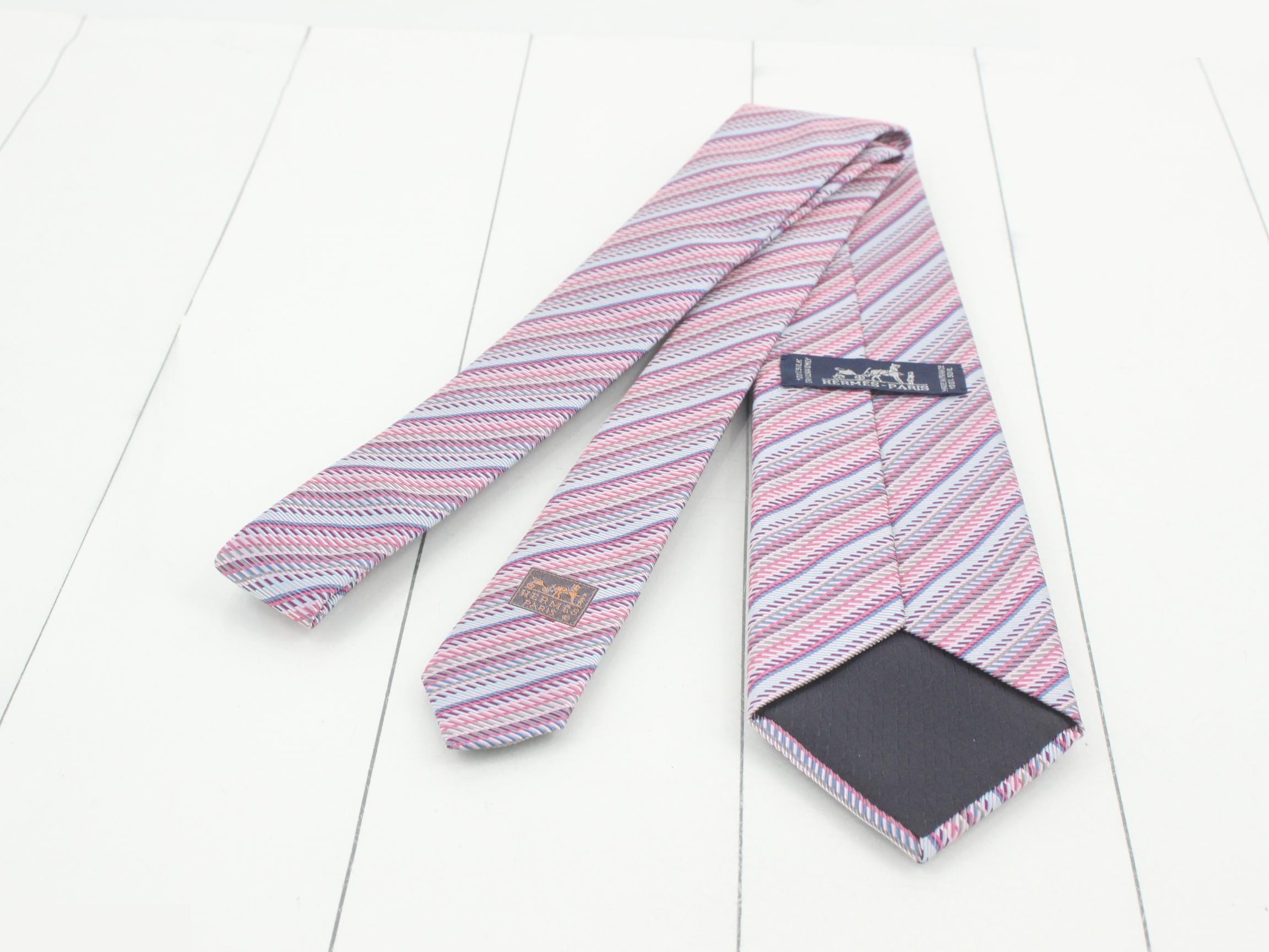 Striped tie, 100% silk, multiple colors — view 2