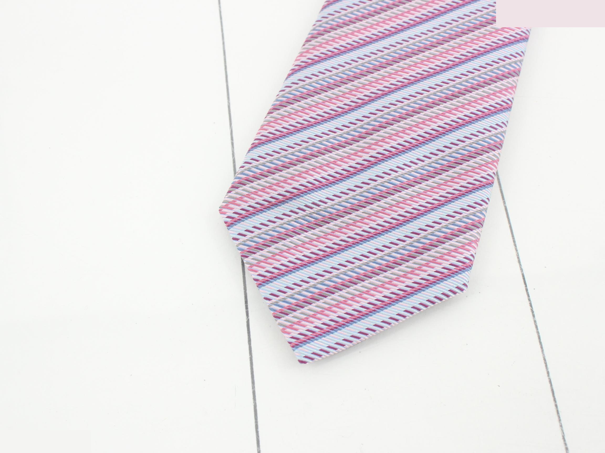 Striped tie, 100% silk, multiple colors — view 3