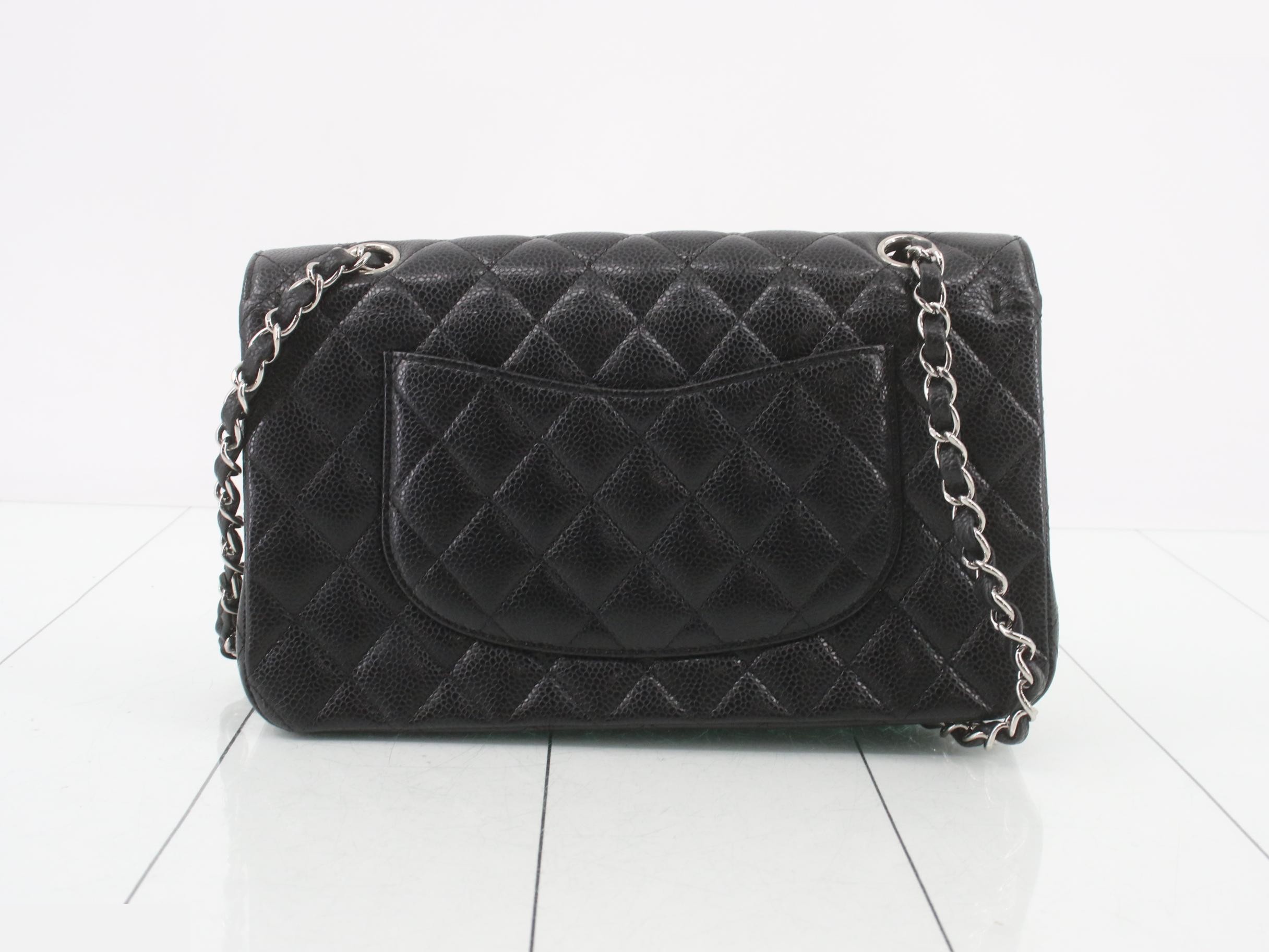 Caviar Double Flap 25 Chain Shoulder Bag Seal — view 2