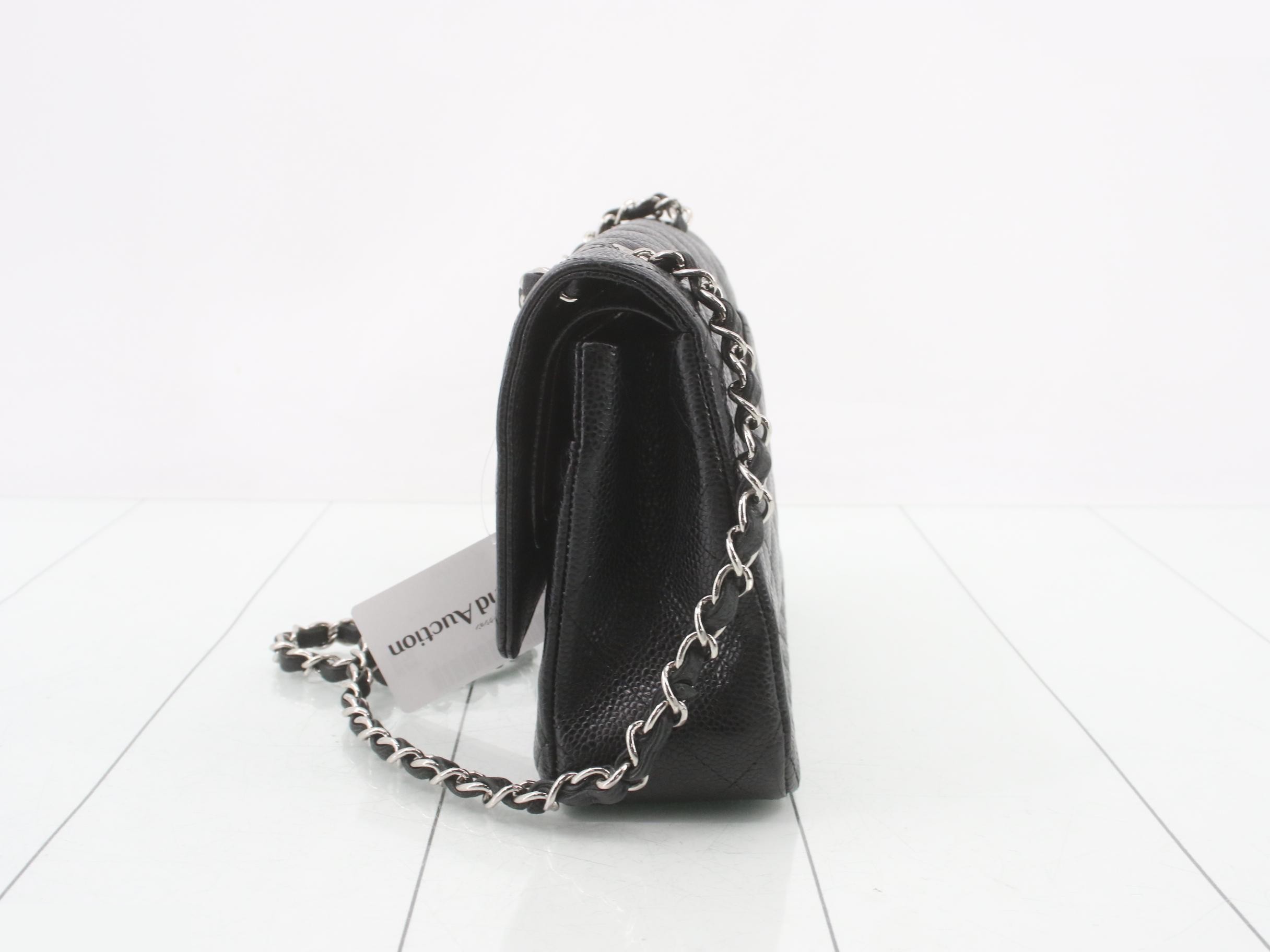 Caviar Double Flap 25 Chain Shoulder Bag Seal — view 3