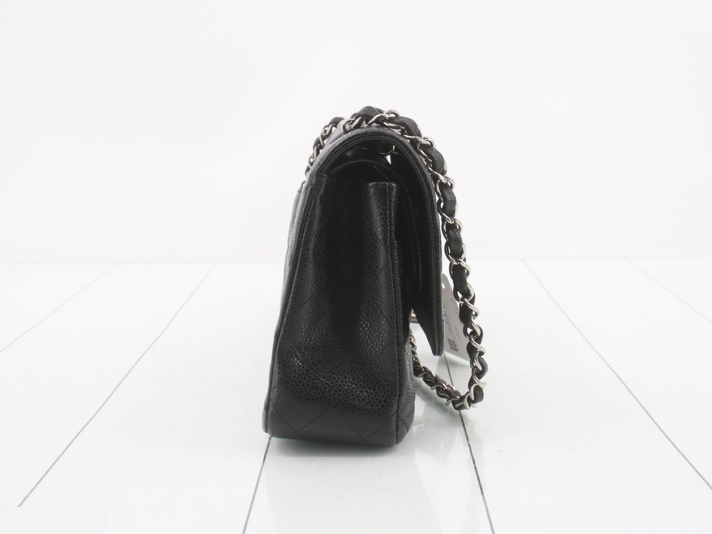 Caviar Double Flap 25 Chain Shoulder Bag Seal — view 4