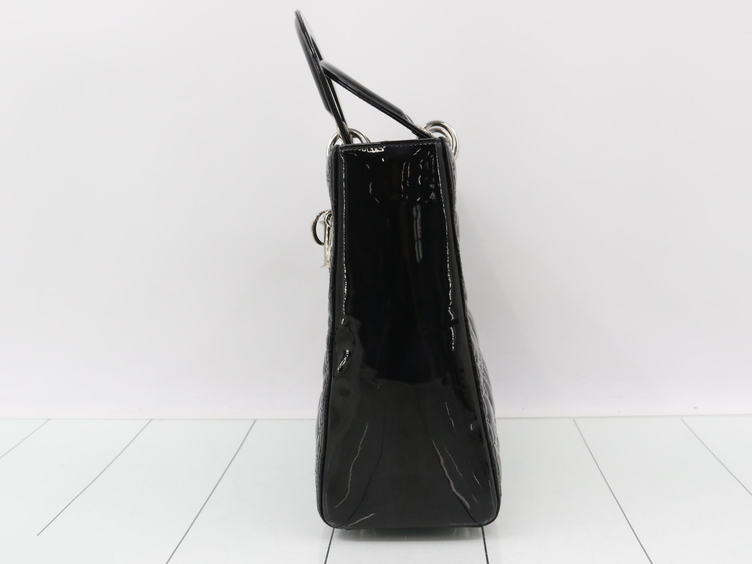 Lady Dior Cannage 2-Way Black Shoulder Handbag — view 3