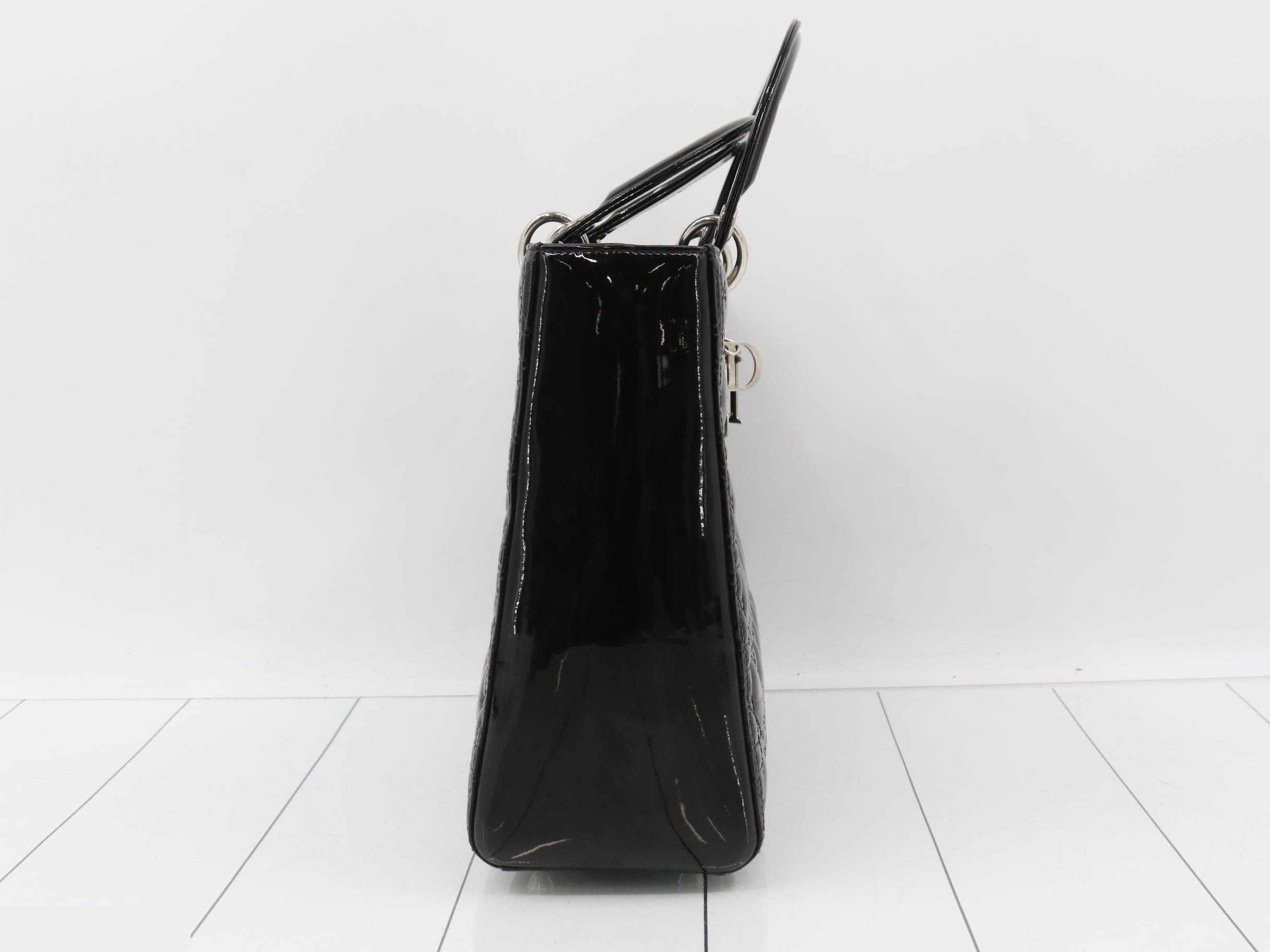 Lady Dior Cannage 2-Way Black Shoulder Handbag — view 4