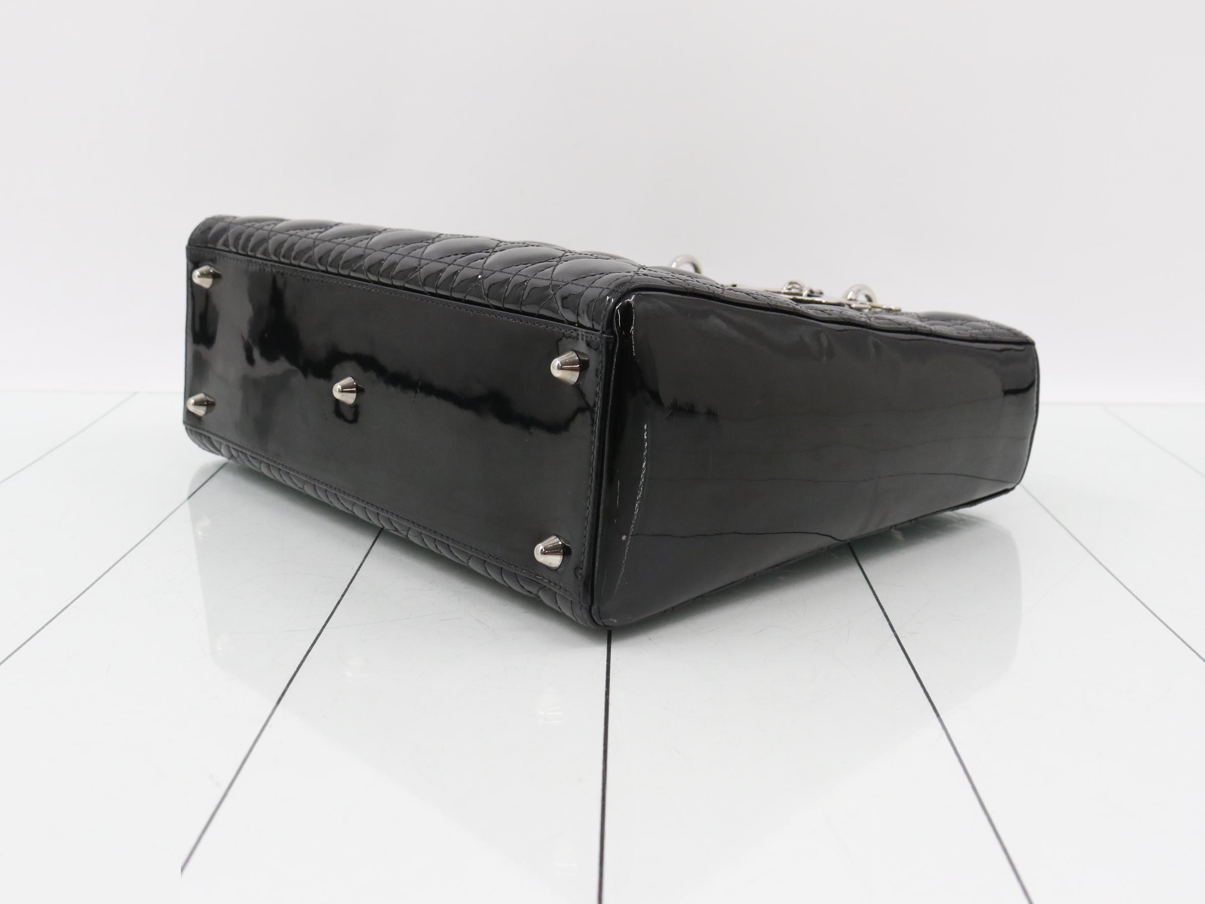 Lady Dior Cannage 2-Way Black Shoulder Handbag — view 6
