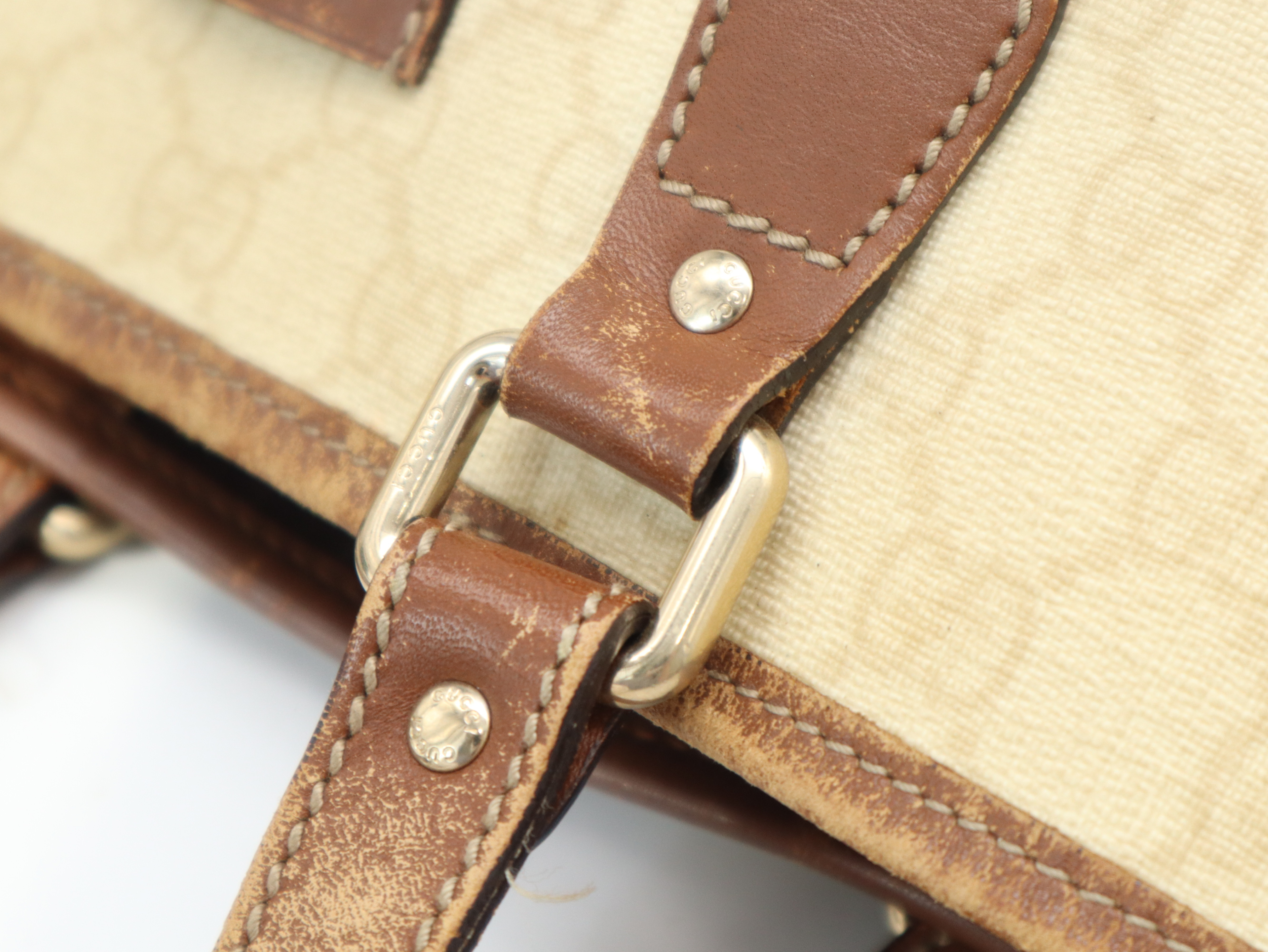 189896 Coated Canvas GG Supreme Tote Bag White Brown Tote Bag — view 8