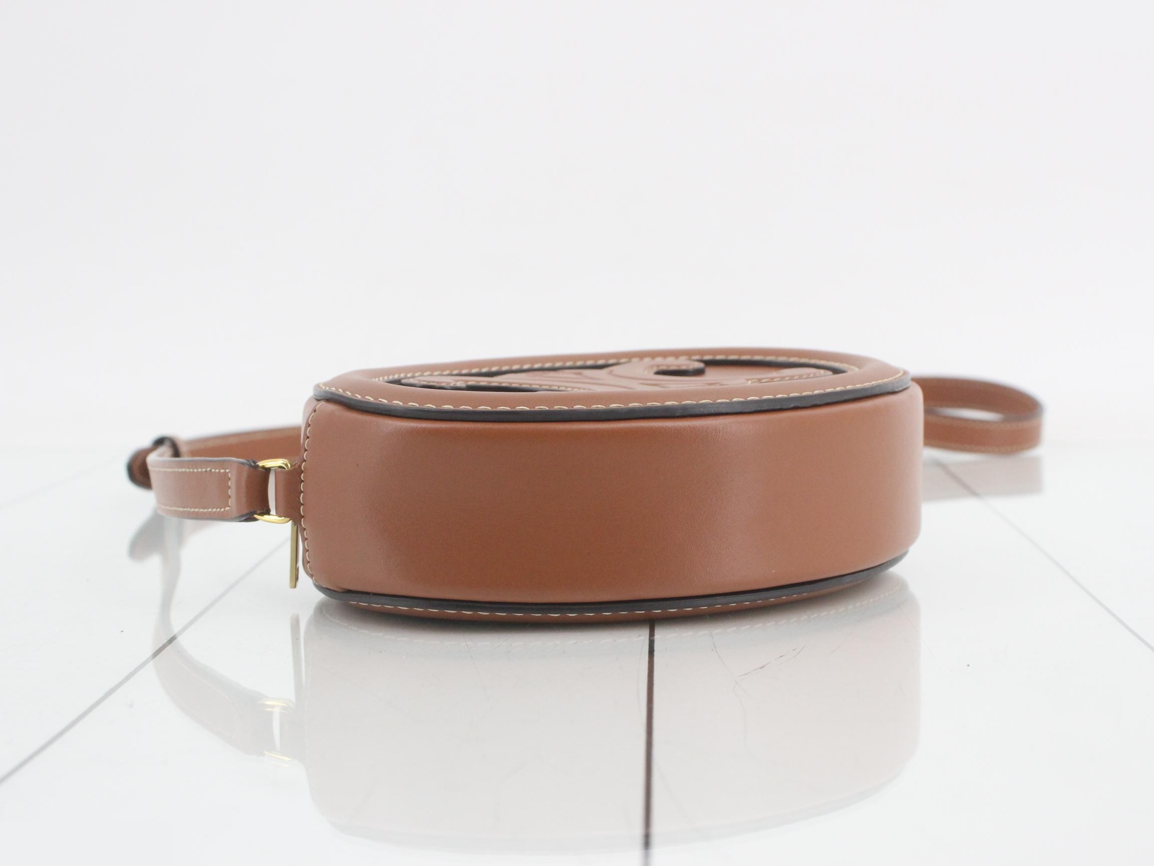 Oval Purse Cuir Triomphe Leather Shoulder Bag Brown — view 5