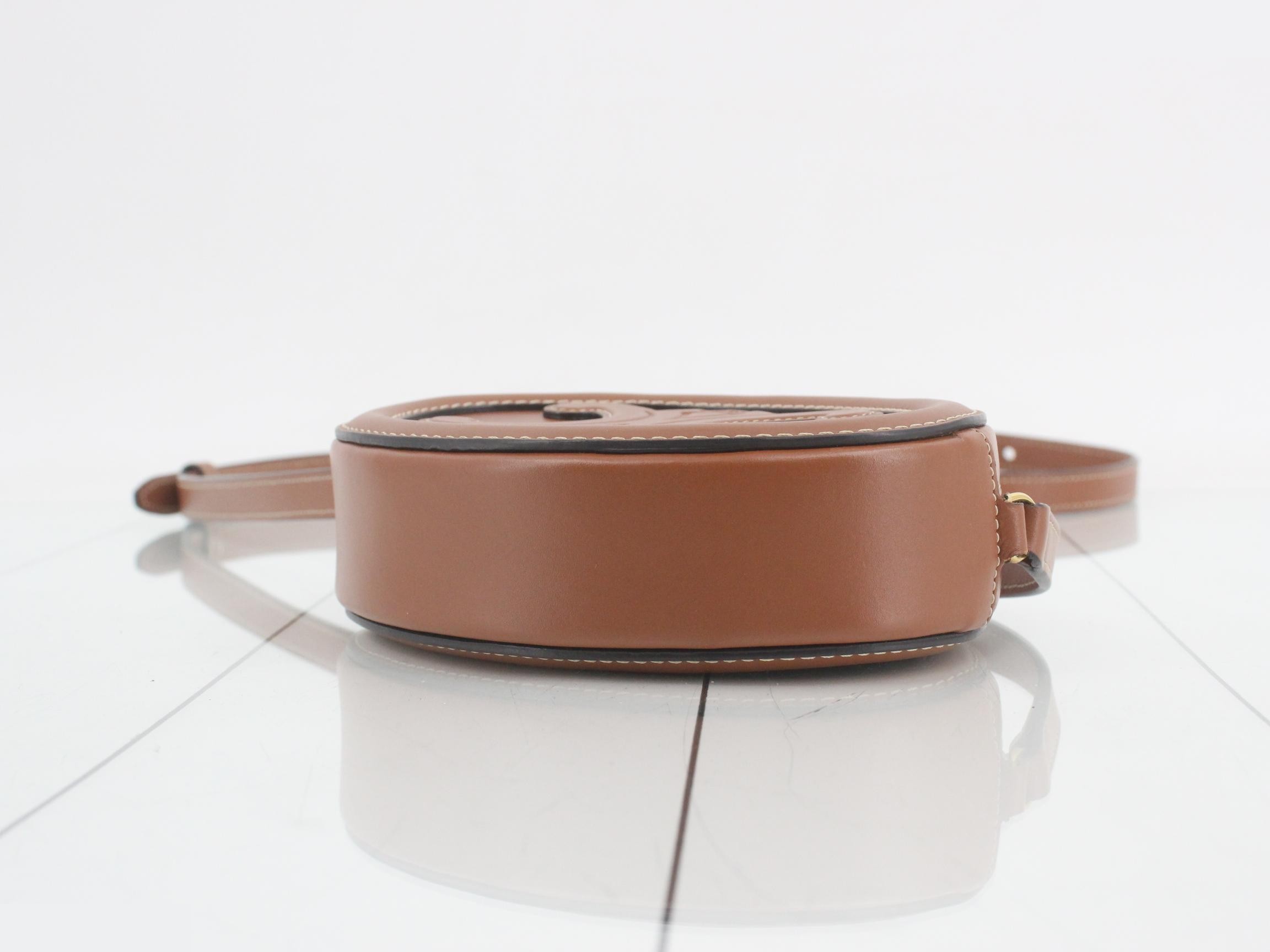 Oval Purse Cuir Triomphe Leather Shoulder Bag Brown — view 6