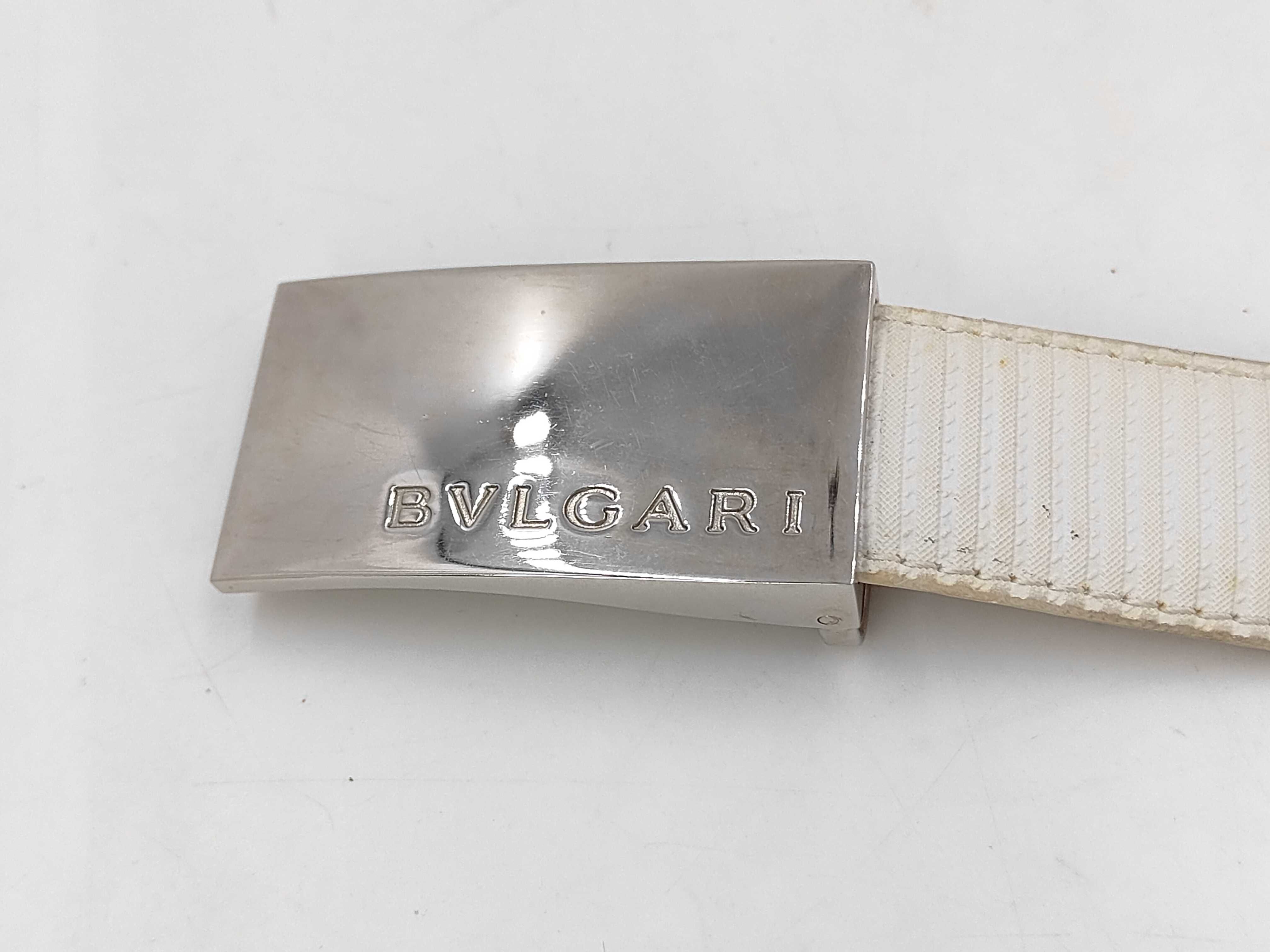 Bulgari Millerege Belt PVC White x Silver Belt — view 3
