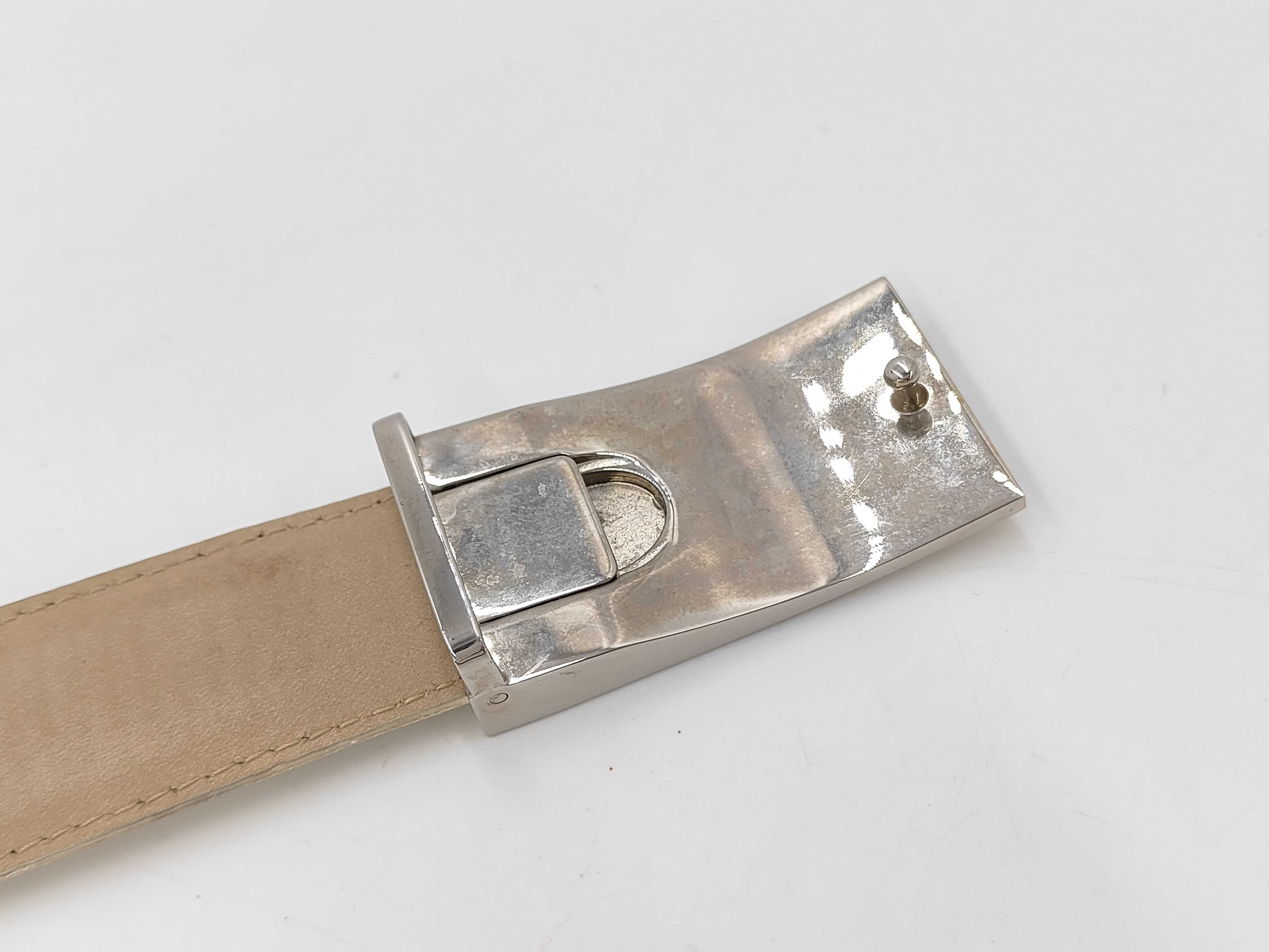 Bulgari Millerege Belt PVC White x Silver Belt — view 4