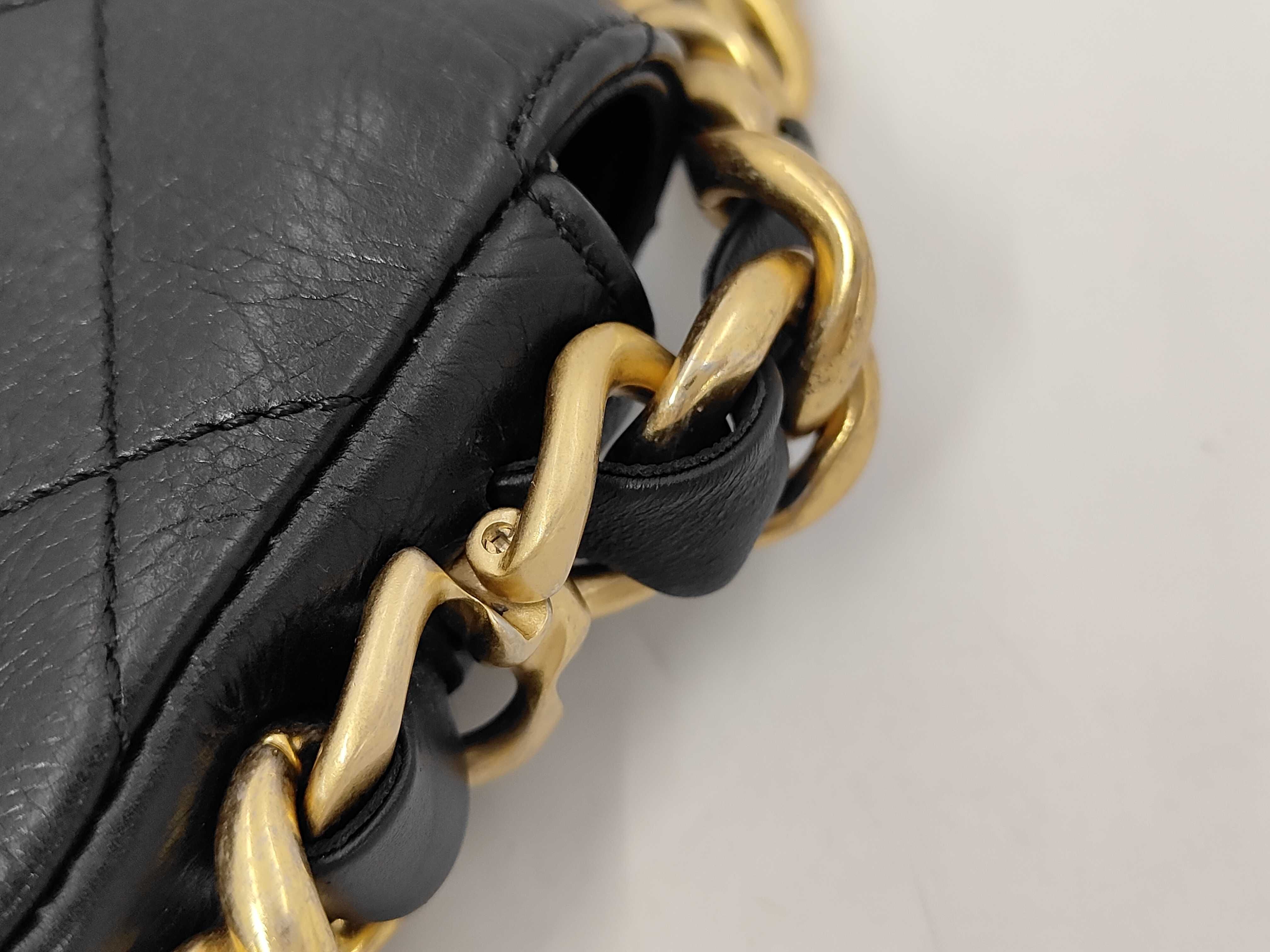 Leather Coco Mark Gold Hardware Shoulder Bag — view 4