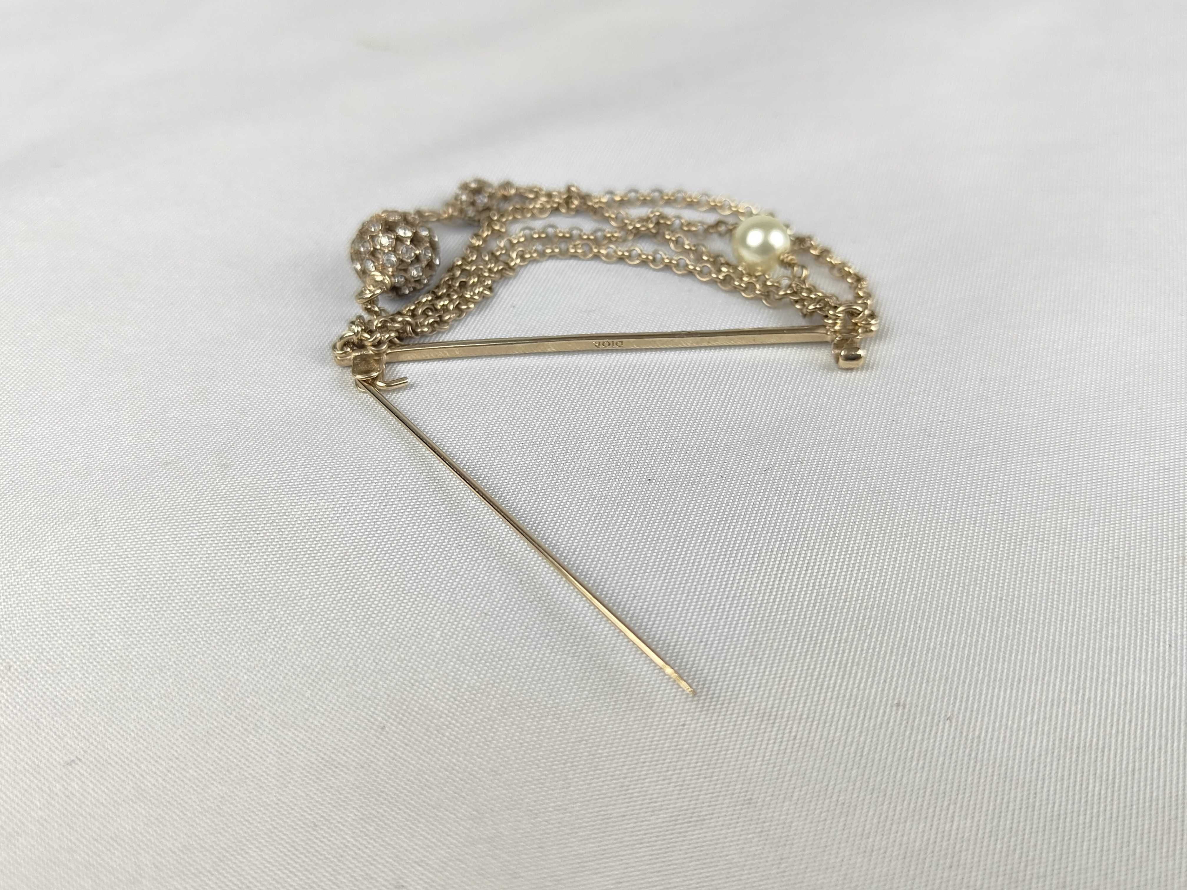 Pearl Chain Pin Brooch — view 7