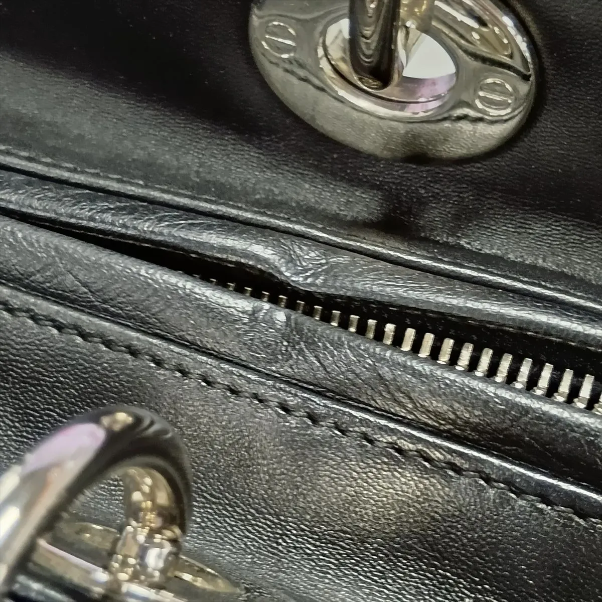 Cannage Lady Dior Large Leather 2-Way Handbag, Black — view 12