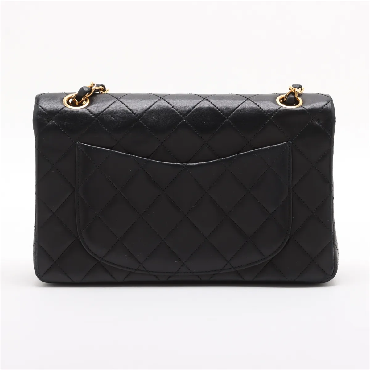 Matelasse 23 Lambskin Double Flap Double Chain Bag Black Gold Hardware 0511548 Series 0 A01113 — view 2