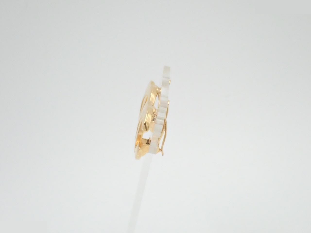 earrings, model 02P, Coco Mark design, gold, 2.3 cm wide. — view 3