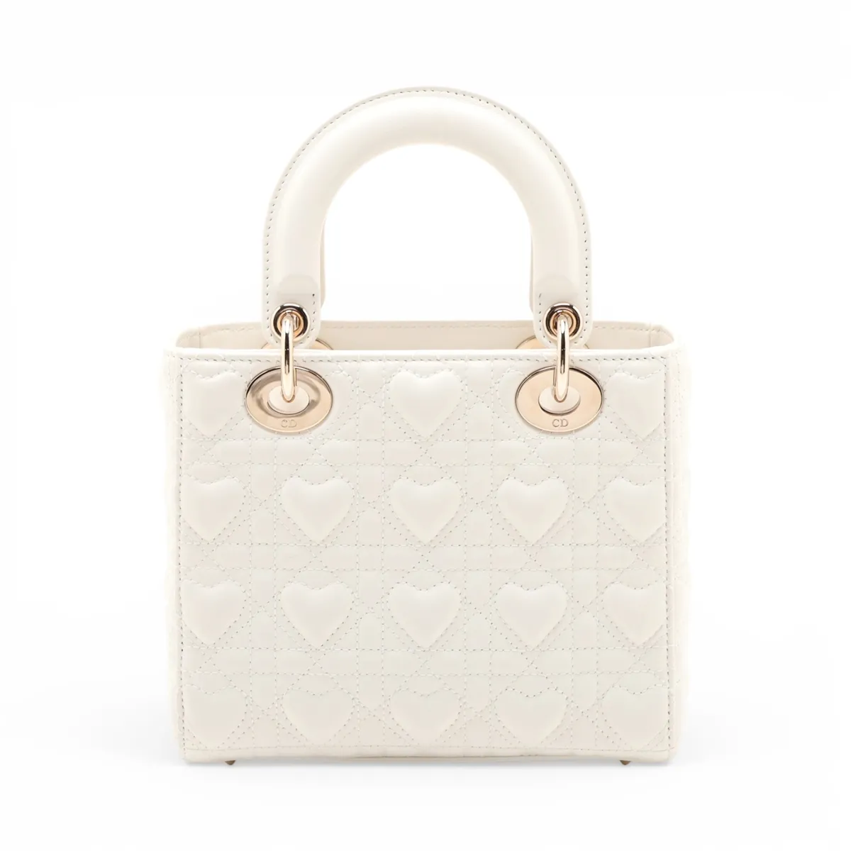 My Lady Dior Heart Cannage Lambskin 2-Way Handbag White — view 2