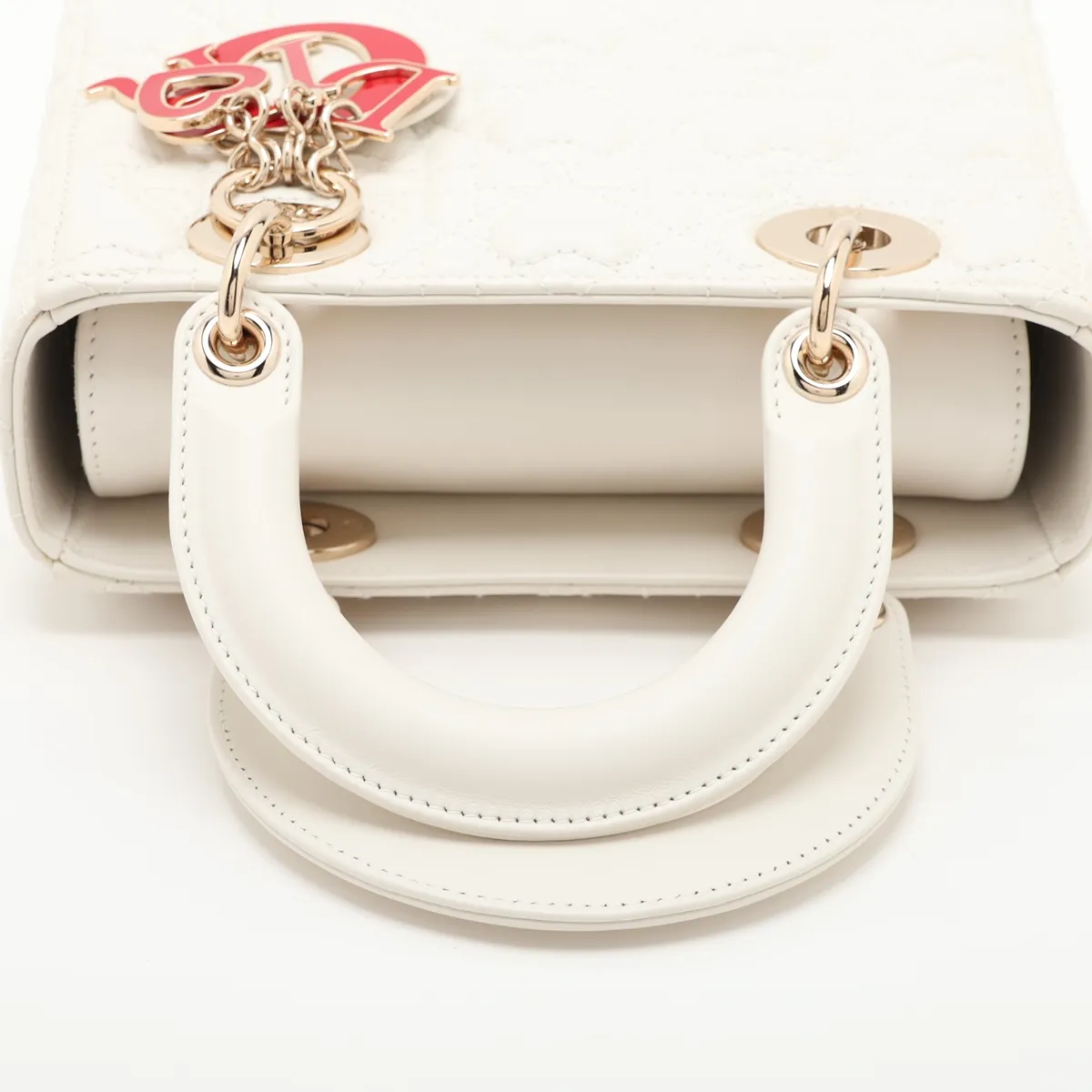 My Lady Dior Heart Cannage Lambskin 2-Way Handbag White — view 5