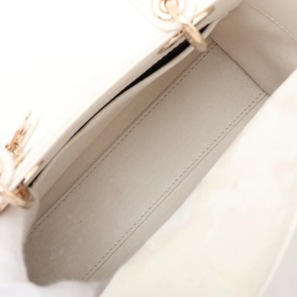 My Lady Dior Heart Cannage Lambskin 2-Way Handbag White — view 8