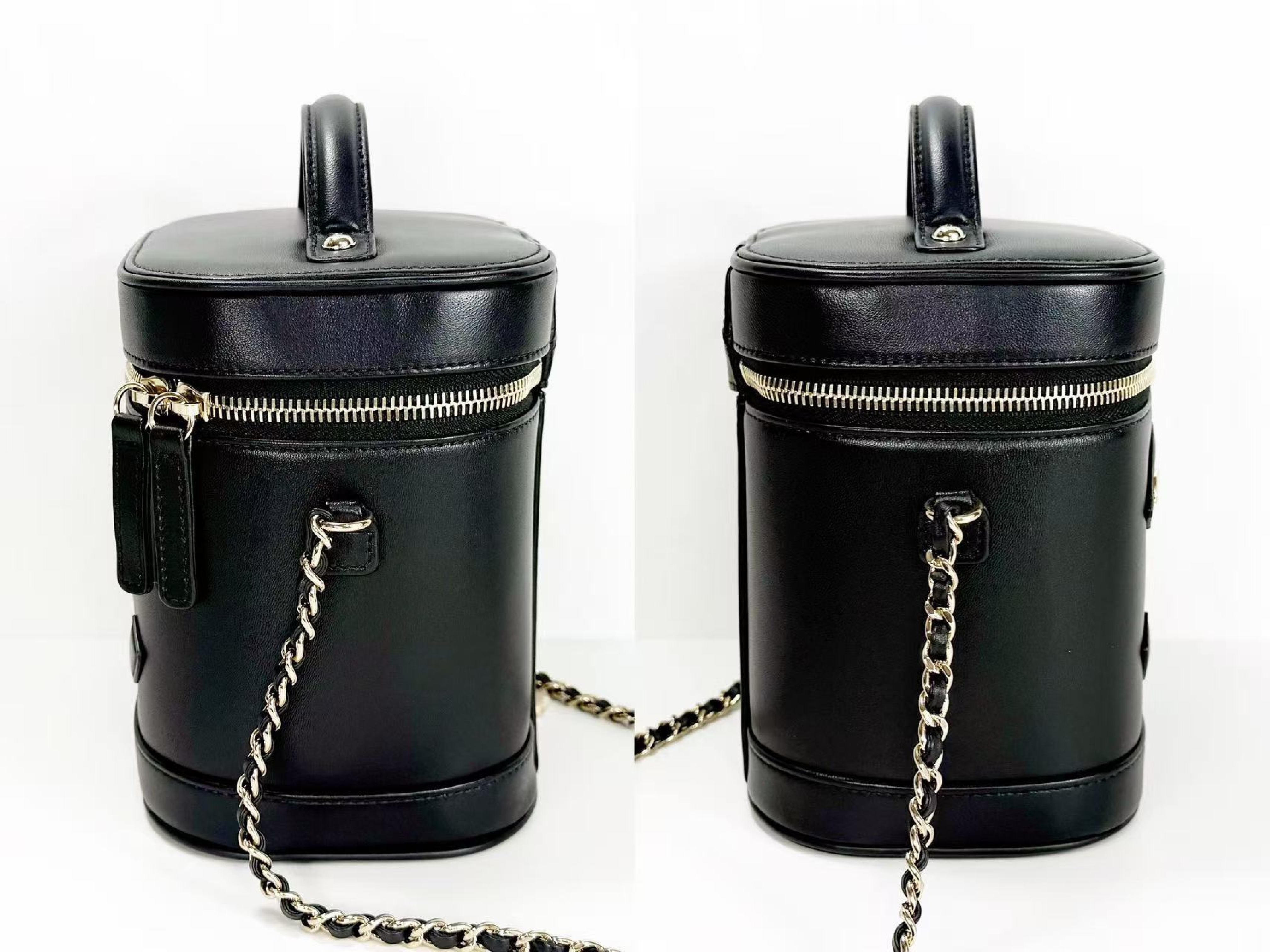 Stored Item, Black, Large Coco Vanity Case, 2-way, W15/H16/D12cm (approx.), Serial Number in the 27s range. Includes dust bag, booklet, authenticity card, and sticker. Gold hardware. Handbag/Shoulder bag. Item Number: 27488316. — view 13