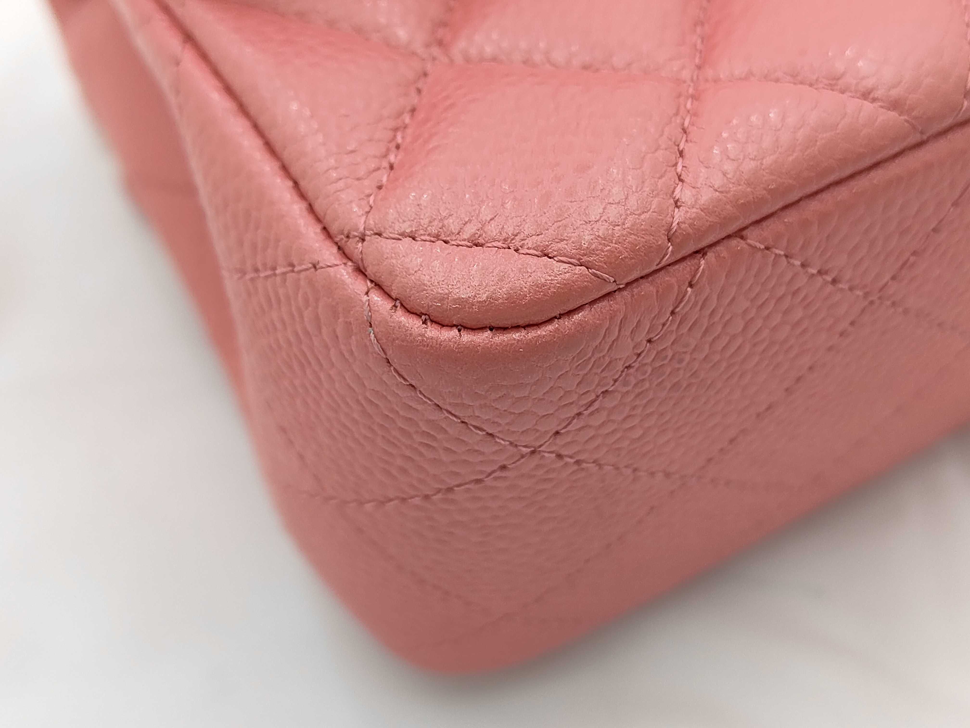 Mini Matelassé Caviar Pink Chain Shoulder Bag — view 6