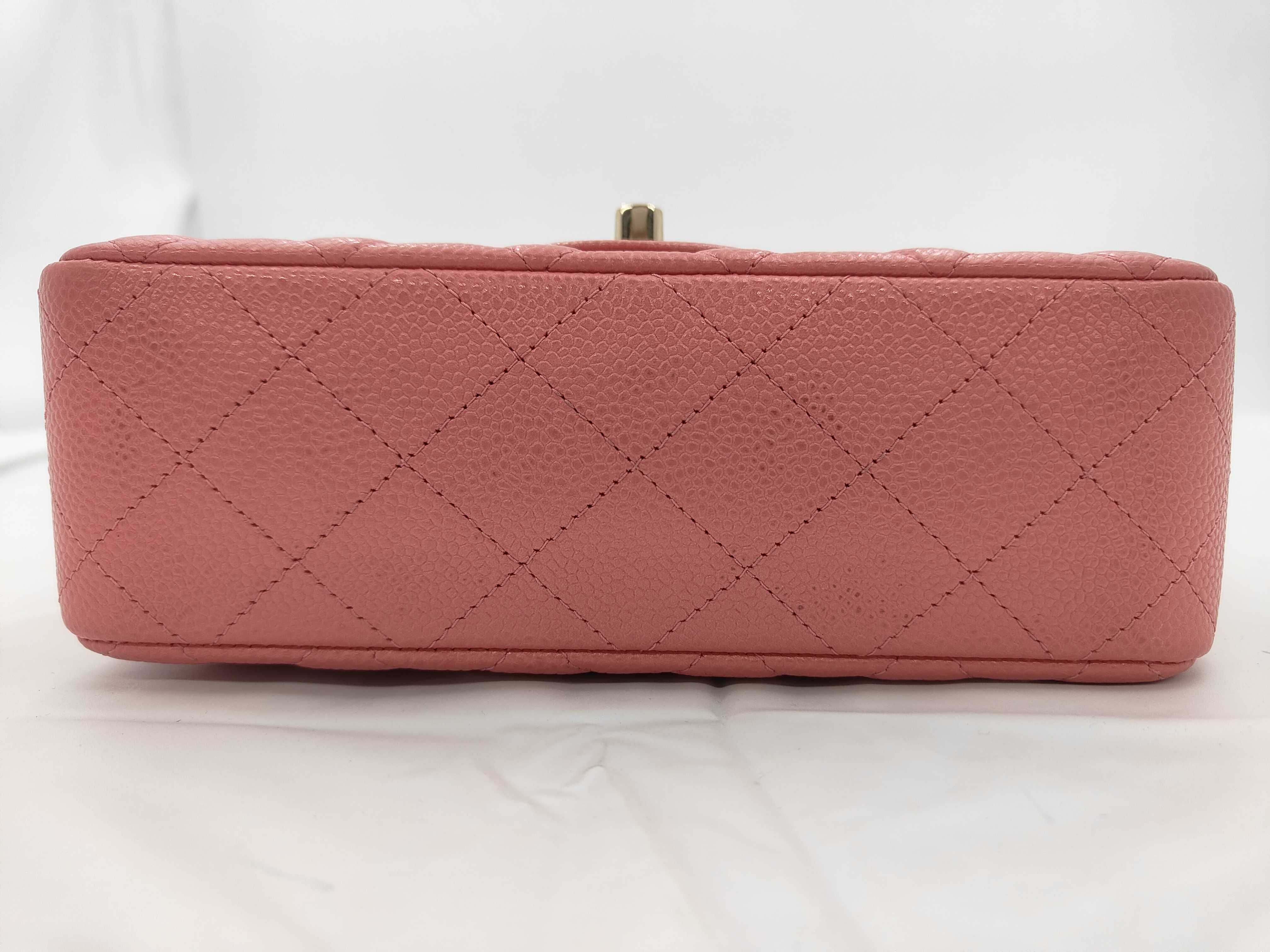 Mini Matelassé Caviar Pink Chain Shoulder Bag — view 7