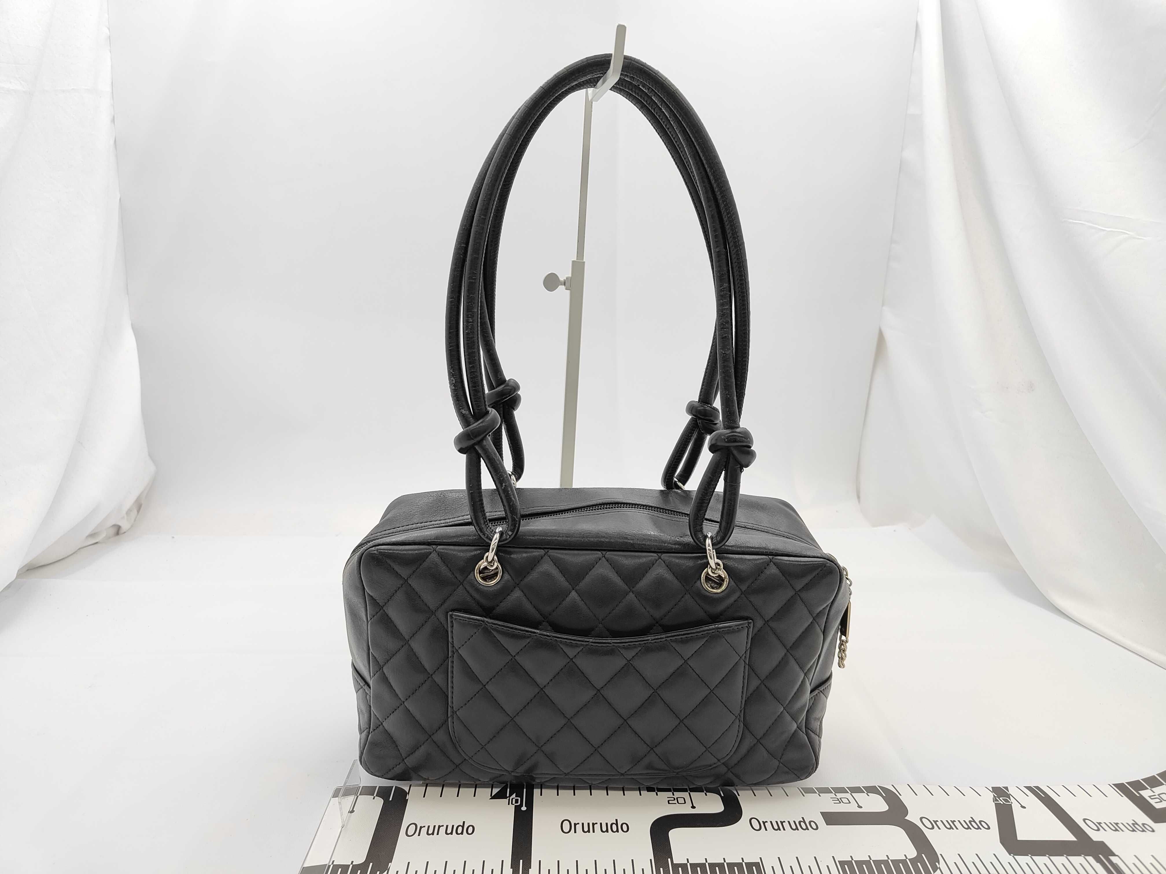 Cambon Line Bowling Bag, Lambskin x Patent Leather, Black, Silver Hardware, Shoulder Bag — view 2