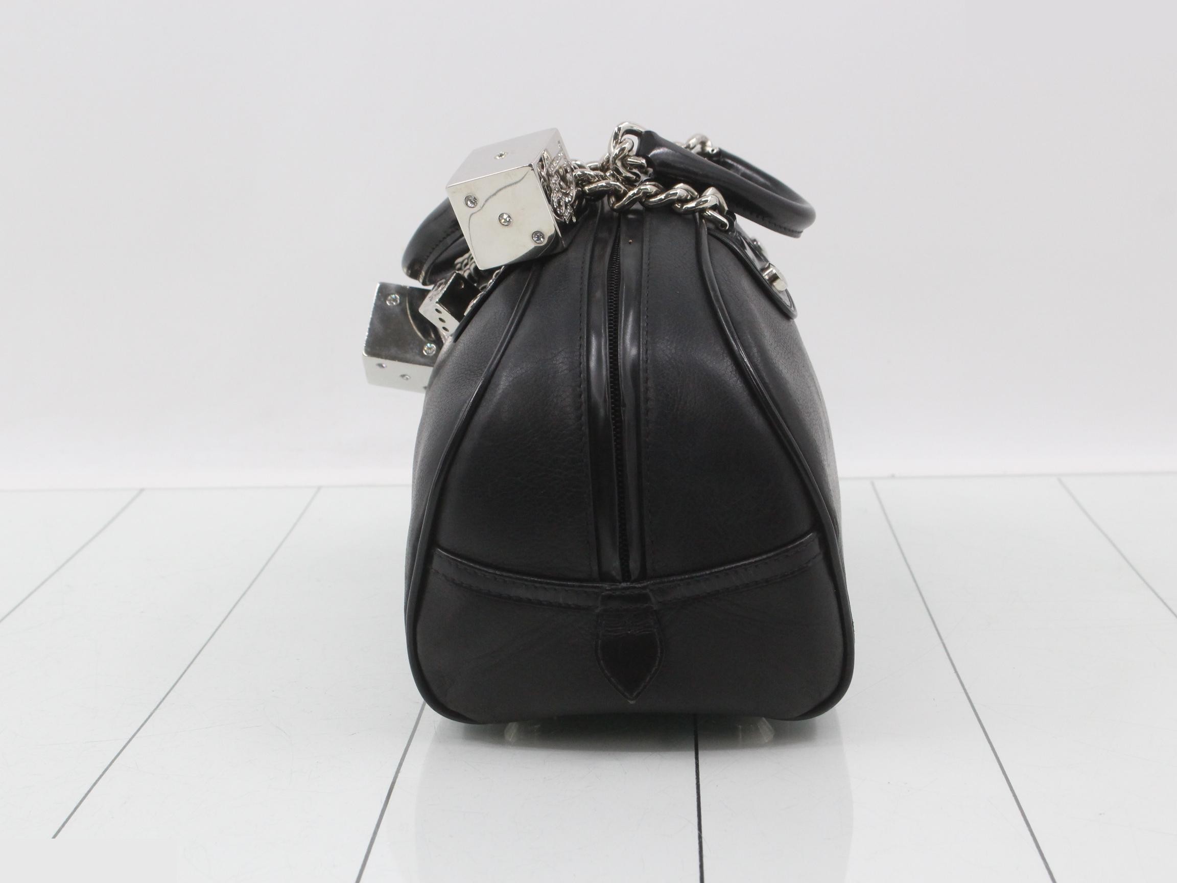Gambler handbag, black leather — view 3