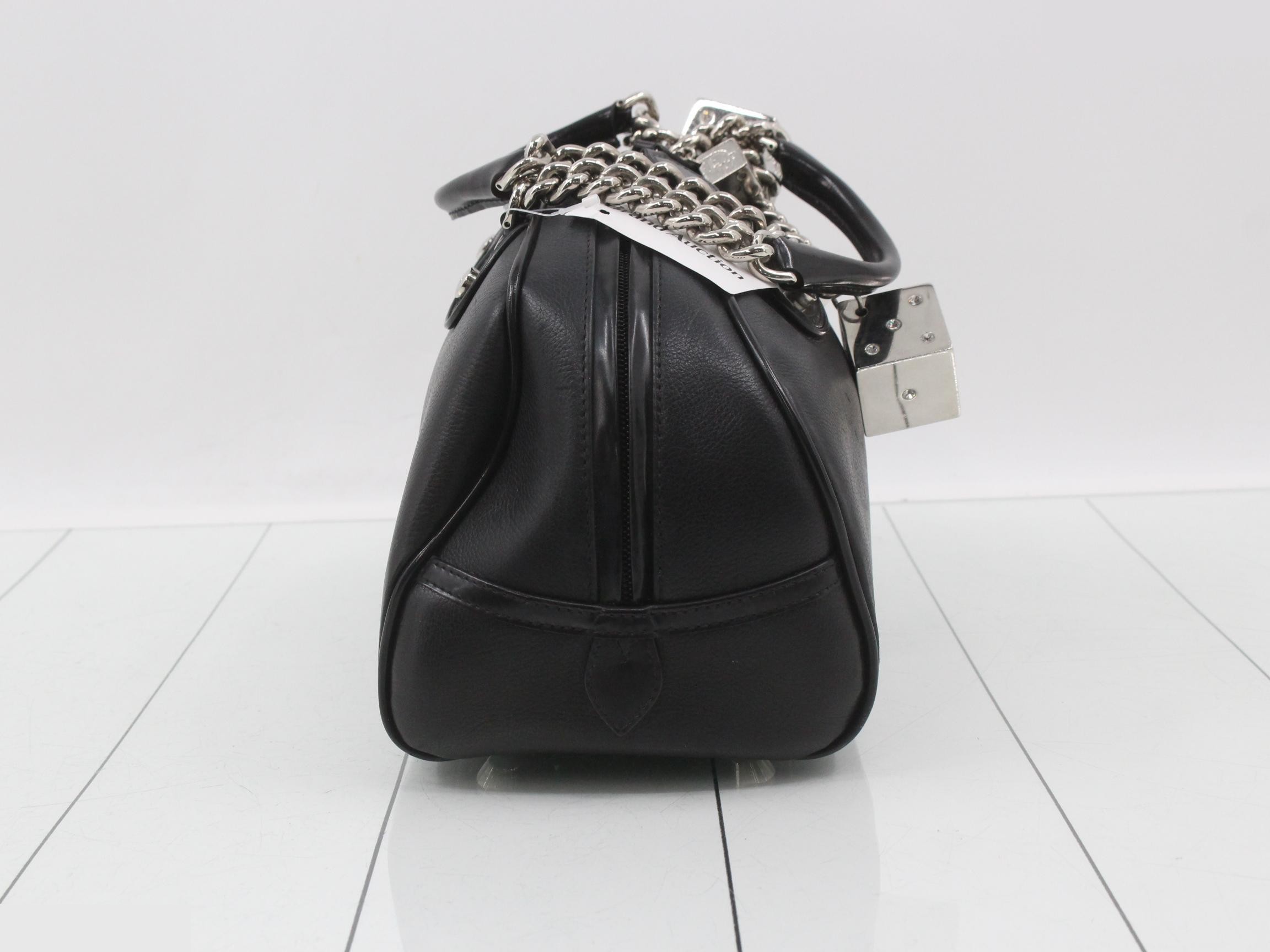 Gambler handbag, black leather — view 4