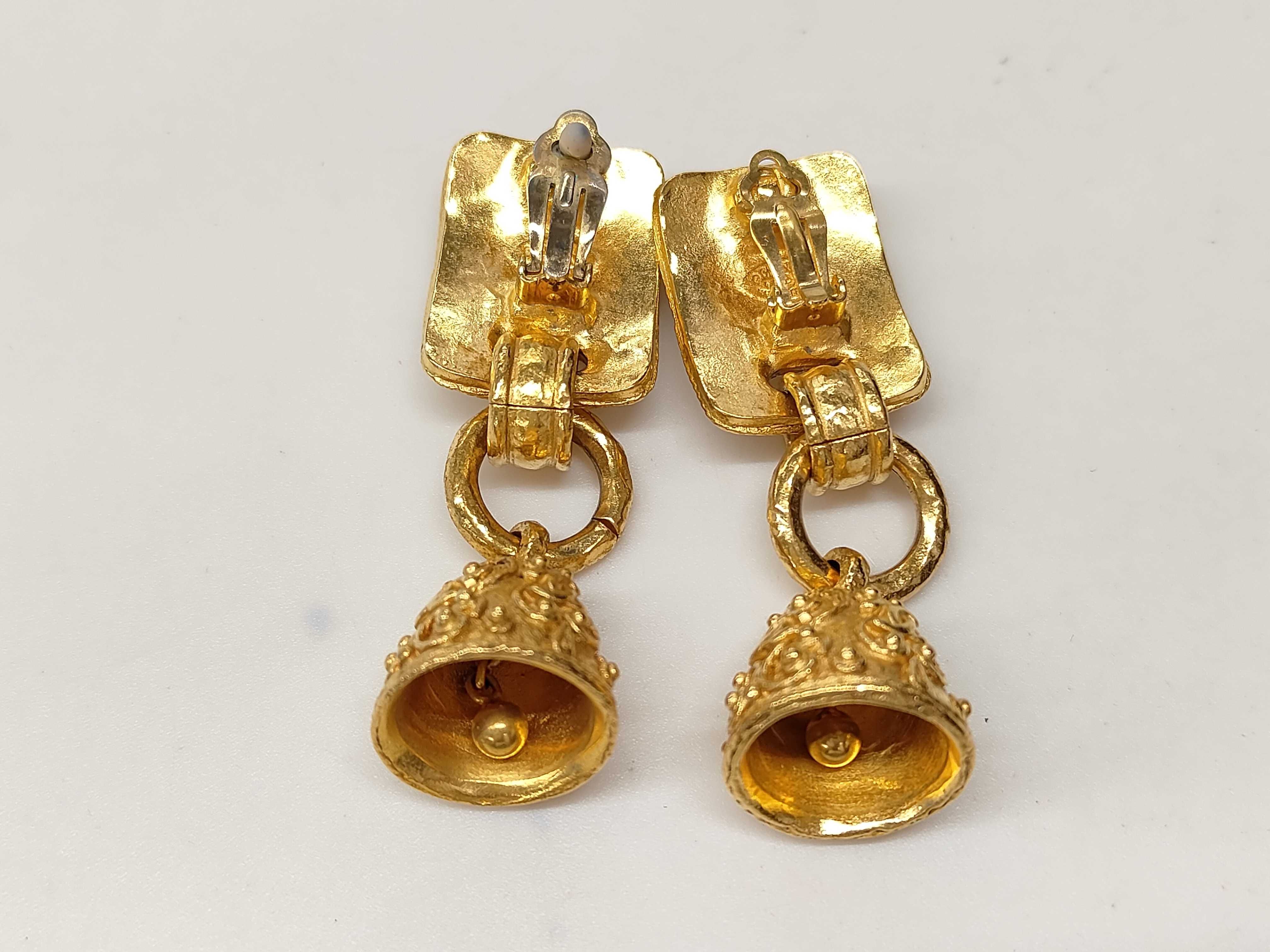 94A Coco Mark Earrings Bell Gold Color Earrings — view 3