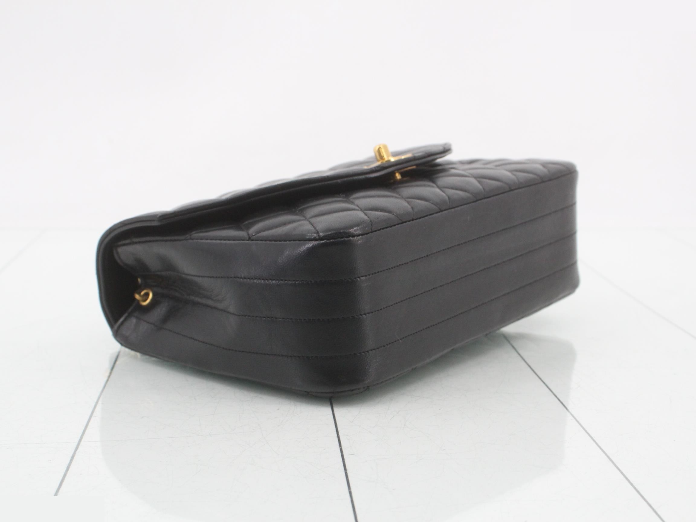 Half Moon Chain Shoulder Bag, Series 0, Lambskin, Black — view 5