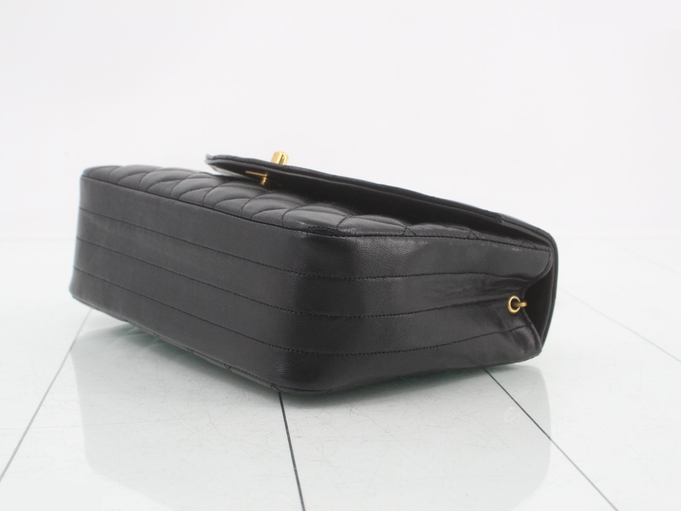 Half Moon Chain Shoulder Bag, Series 0, Lambskin, Black — view 6