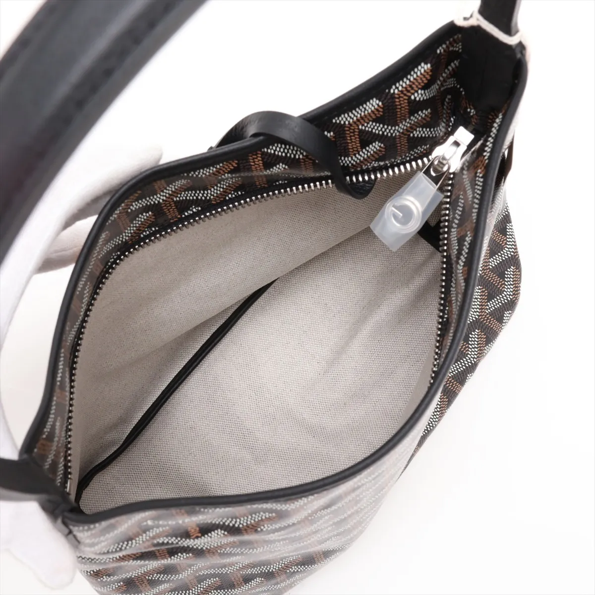 Bohème Mini PVC x Leather Shoulder Bag, Black — view 7