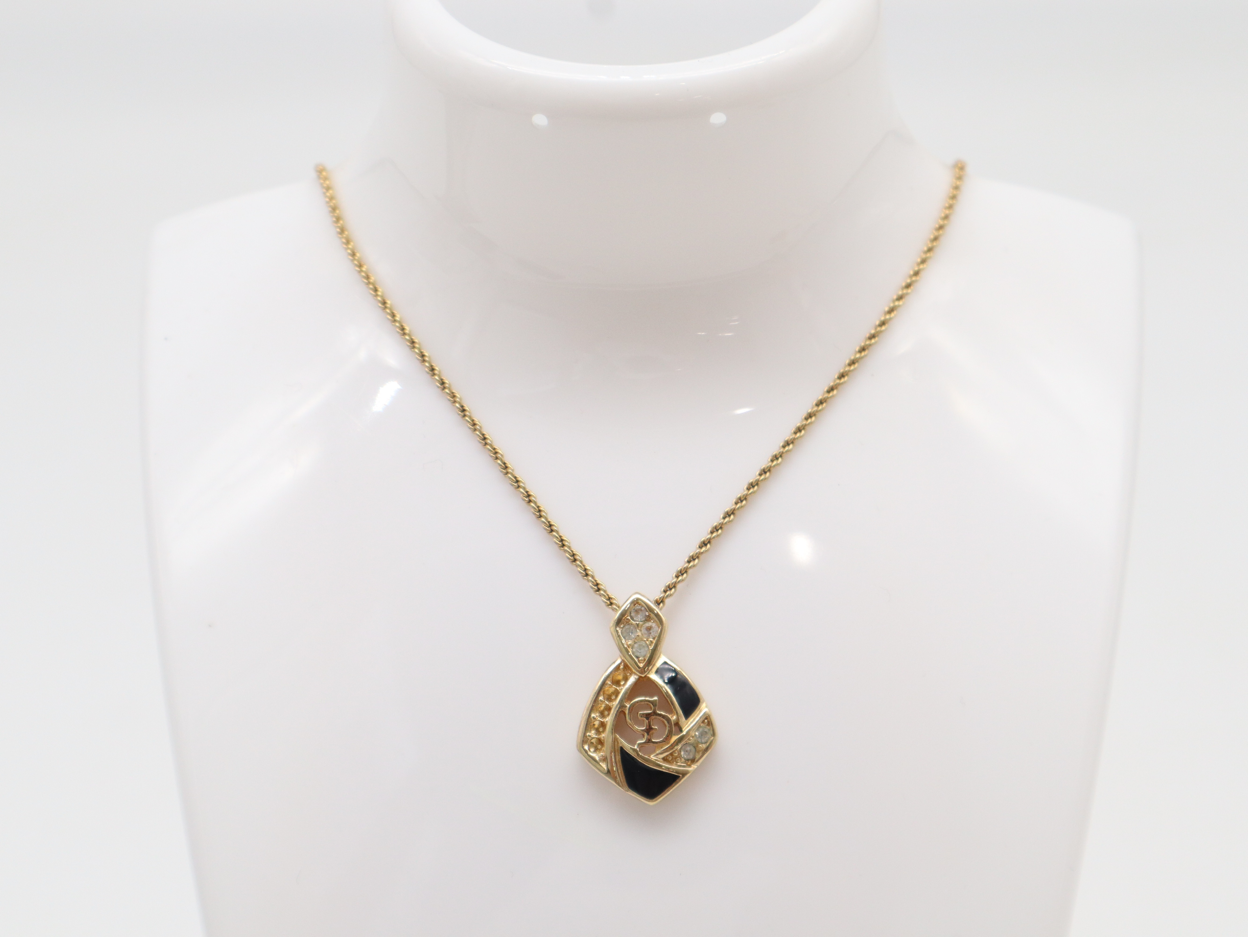 CD Icon Rhinestone x GP Necklace — view 3