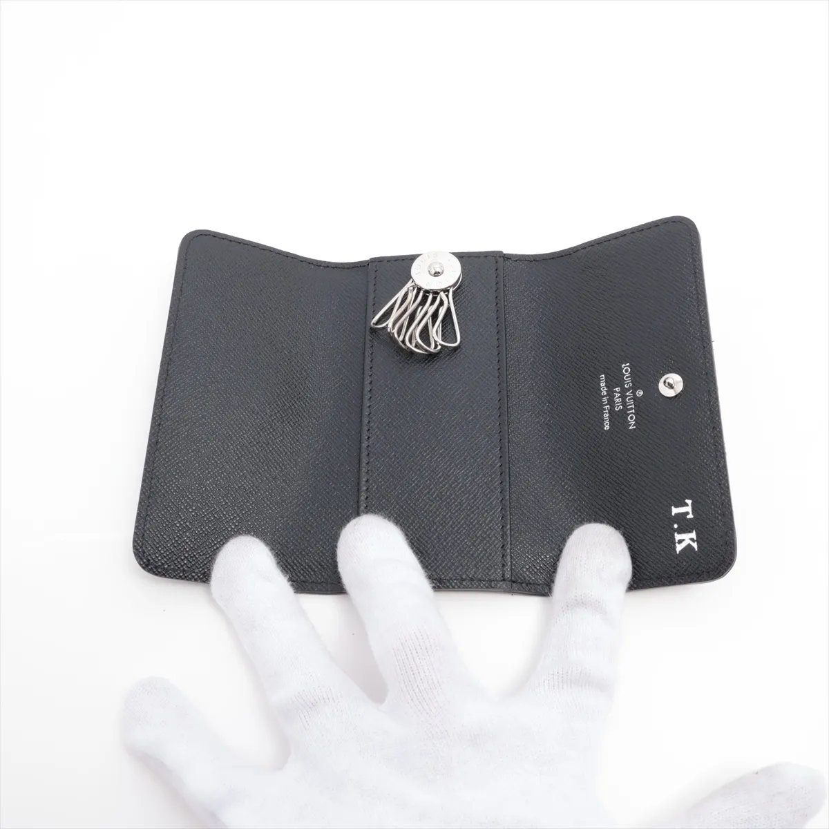 Monogram Macassar Multicles 6 M60165 CT4132 Brown x Black Key Case with Initials — view 4