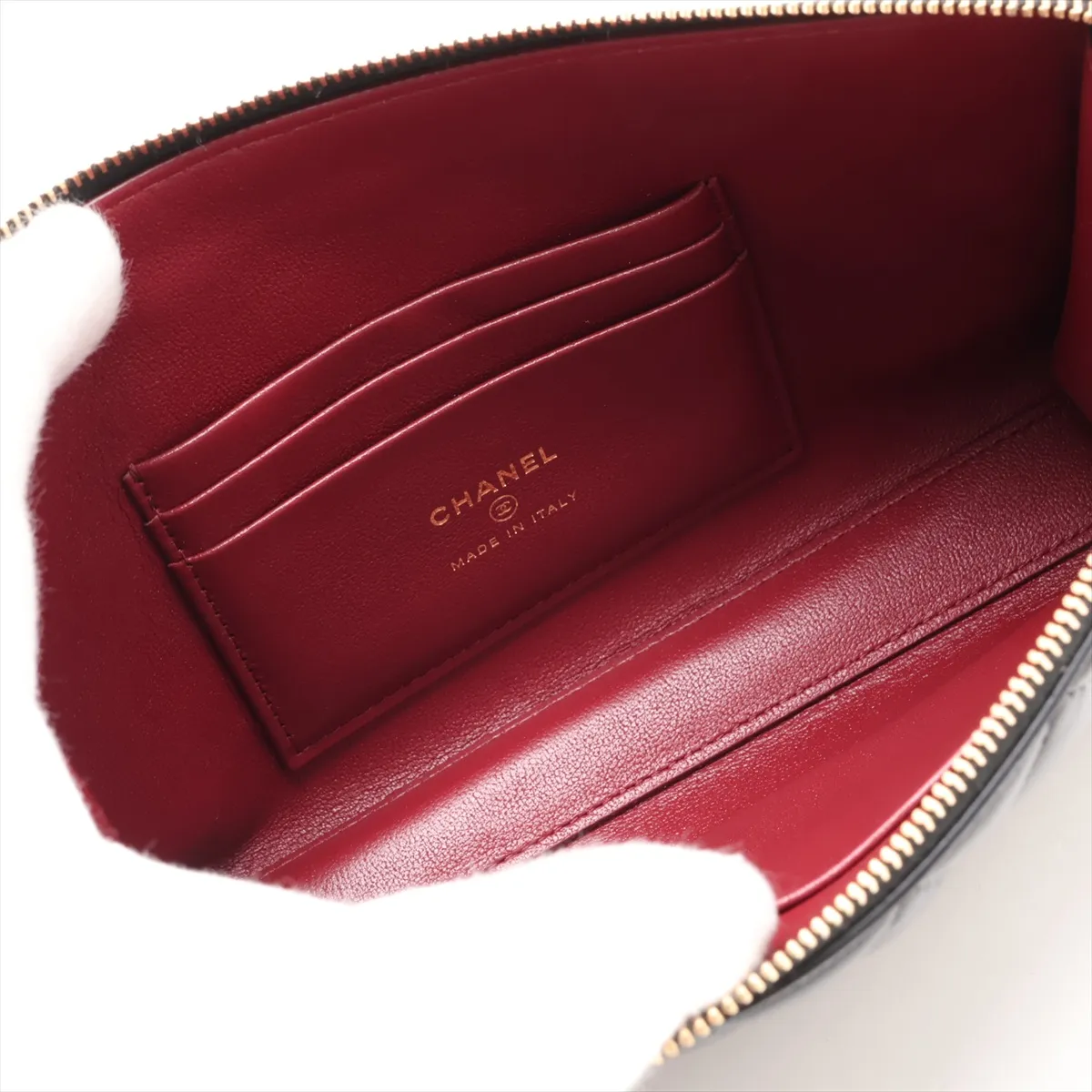 Matelassé Lambskin Second Bag, Black with Gold Hardware, TNN5T1G1, Random Serial Number AP5044 — view 5
