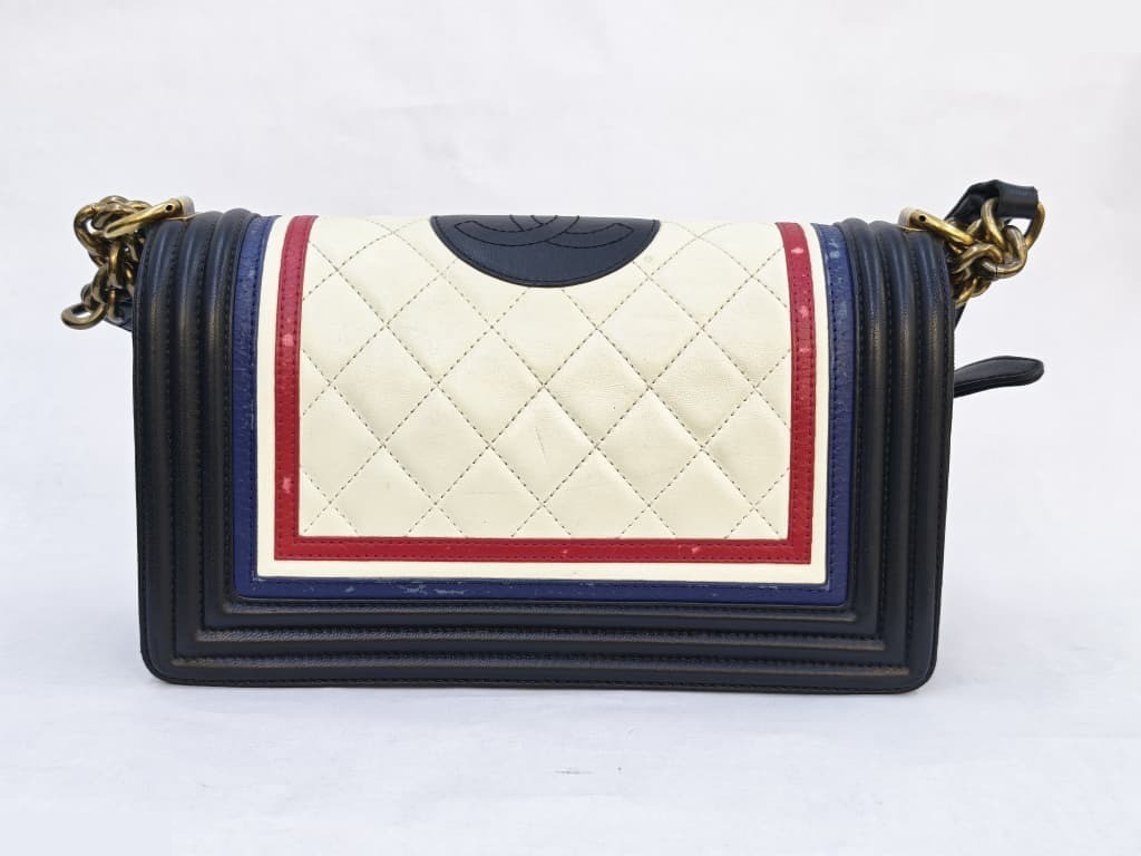 LEBOY CREST BLACK, RED, WHITE LAMBSKIN — view 2