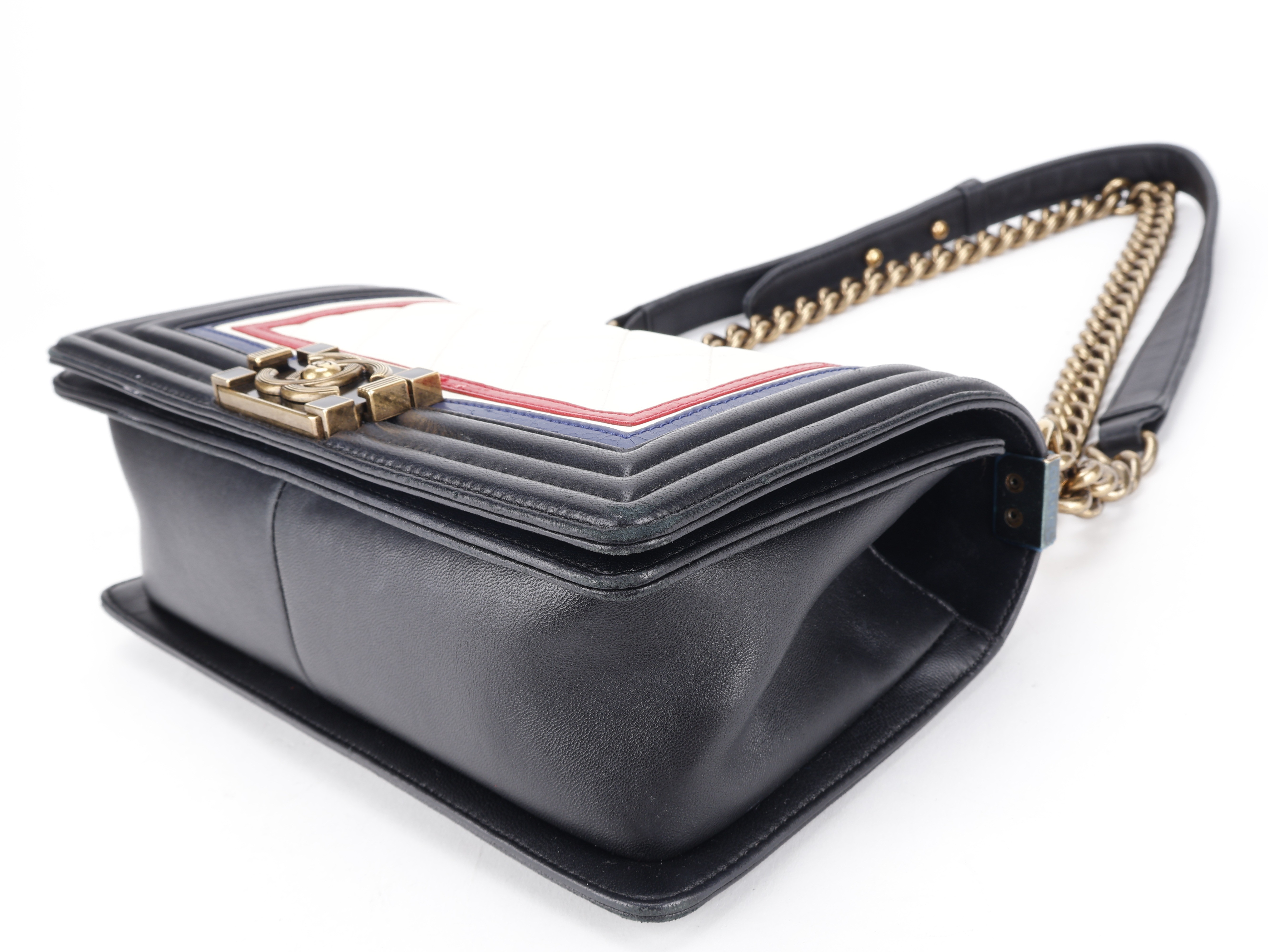 LEBOY CREST BLACK, RED, WHITE LAMBSKIN — view 3