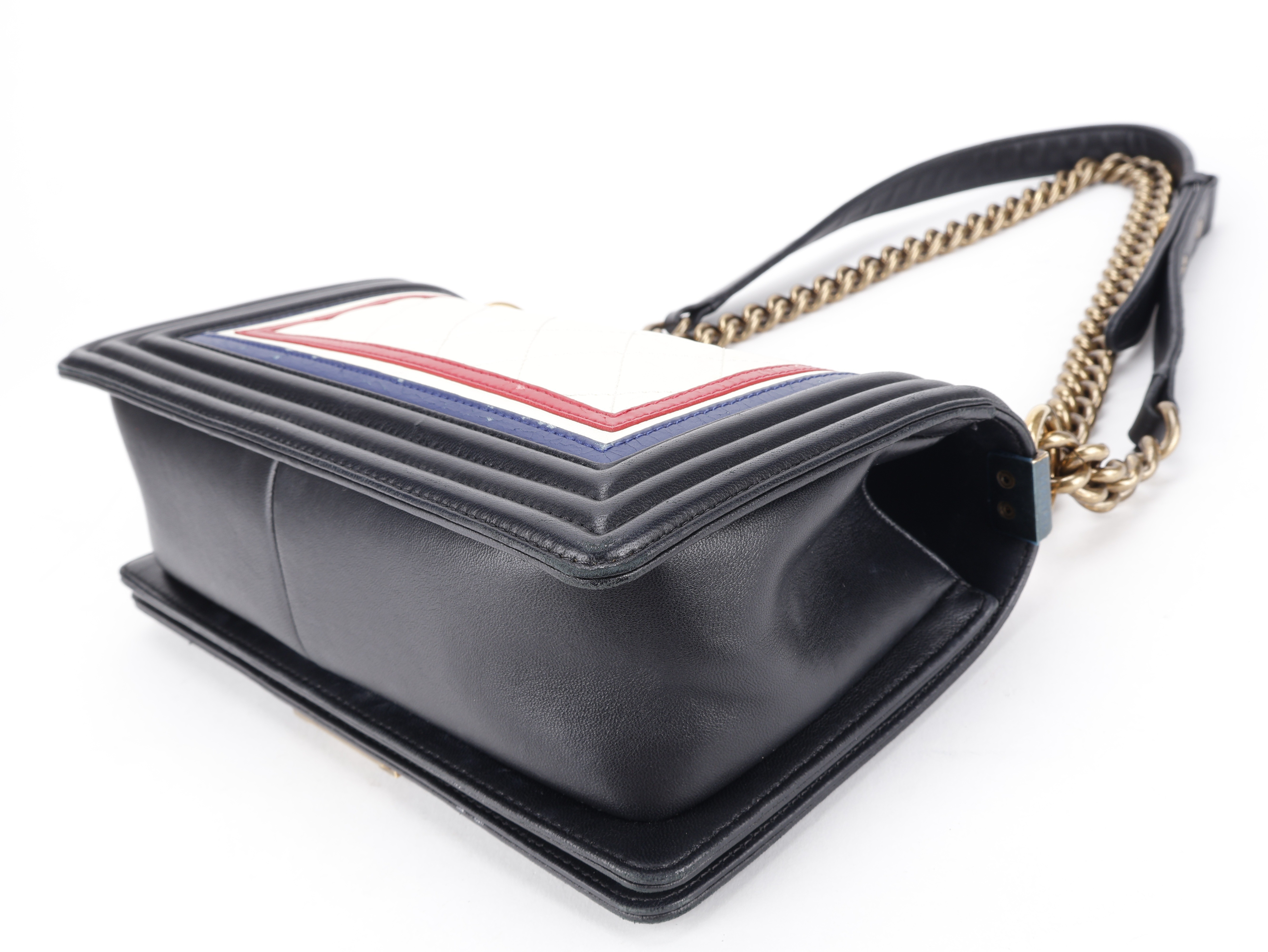 LEBOY CREST BLACK, RED, WHITE LAMBSKIN — view 4