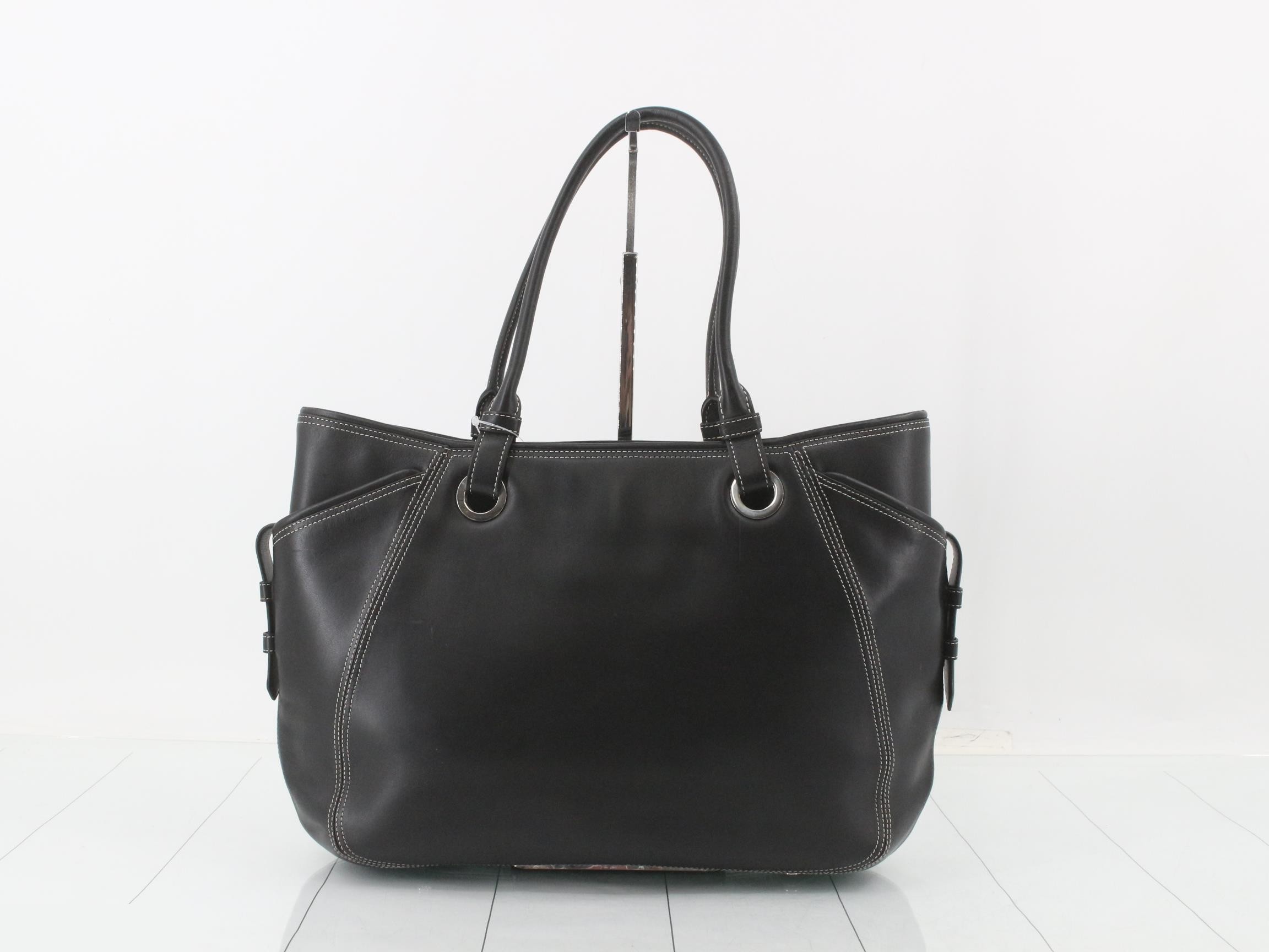 Leather tote bag, black — view 2